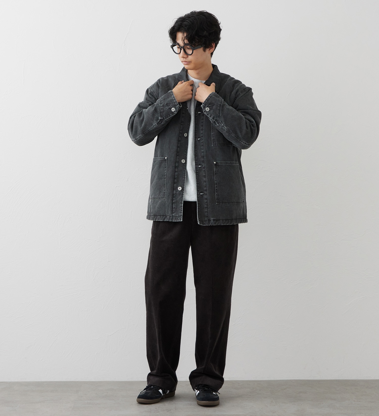 EDWIN(エドウイン)のコーデュロイ ツータック チノトラウザーパンツ|パンツ/チノパンツ/メンズ|チャコールグレー