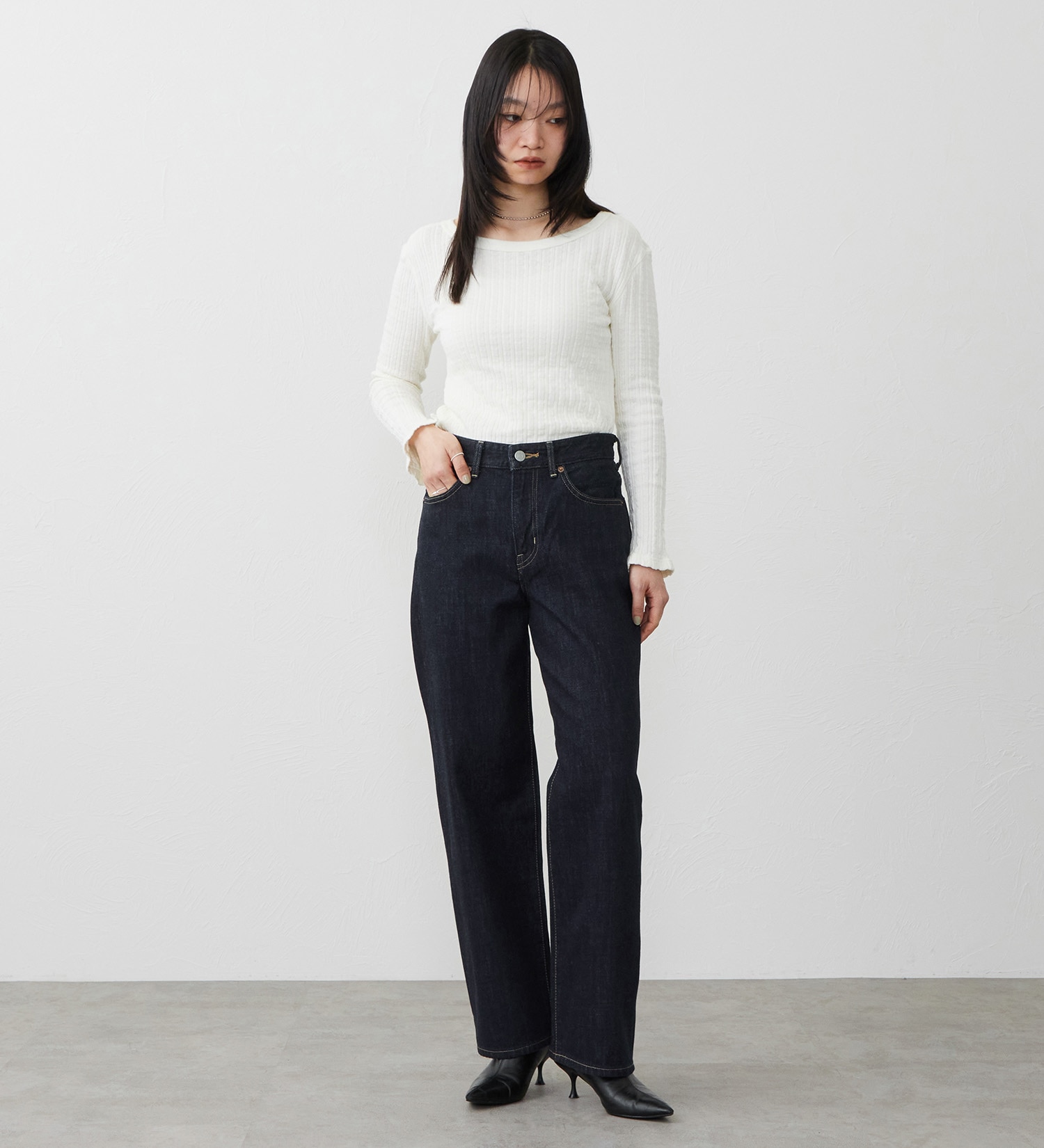 EDWIN(エドウイン)の【試着対象】ルーズストレート デニムパンツ ジーンズ|パンツ/デニム / ジーンズパンツ/レディース|インディゴブルー