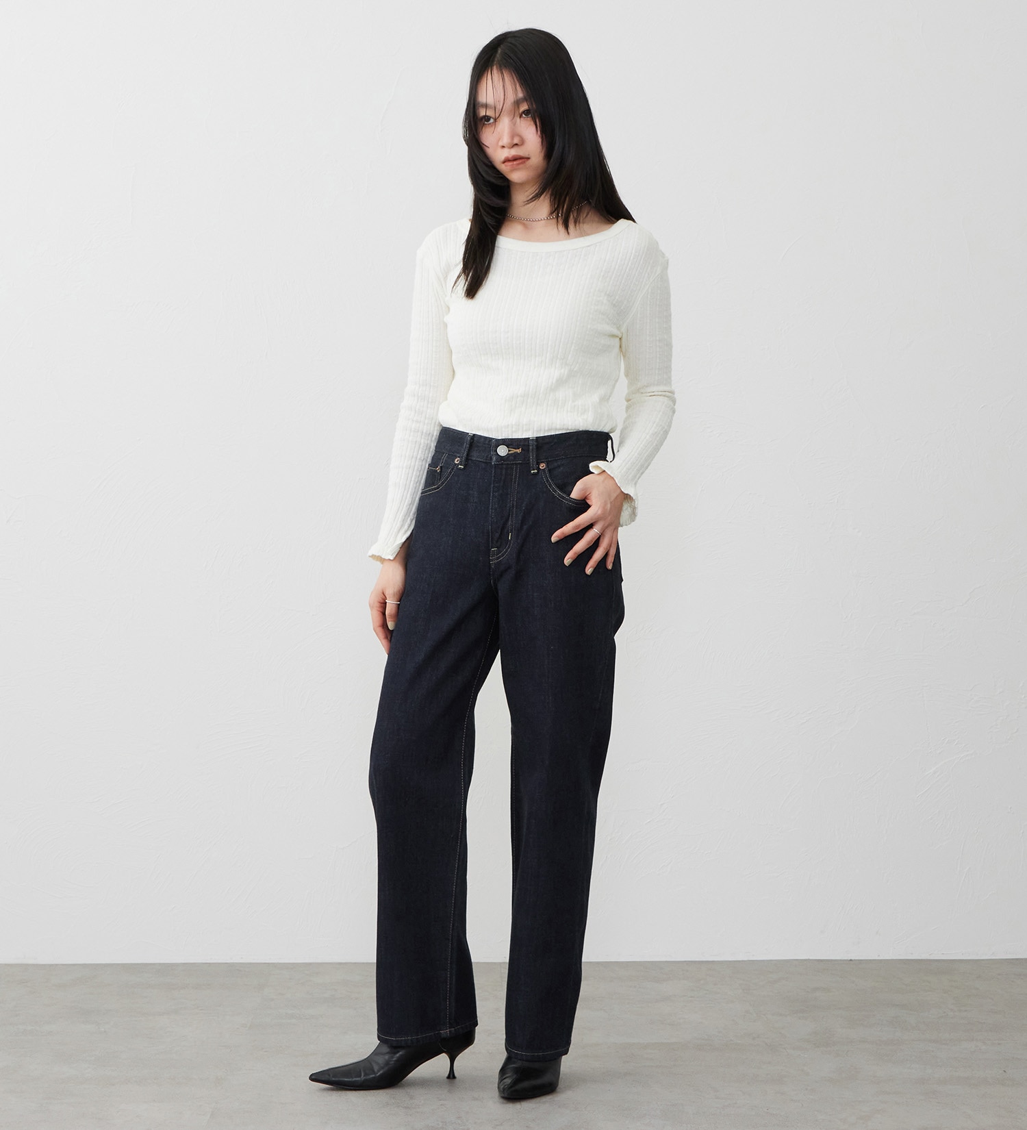 EDWIN(エドウイン)の【試着対象】ルーズストレート デニムパンツ ジーンズ|パンツ/デニム / ジーンズパンツ/レディース|インディゴブルー