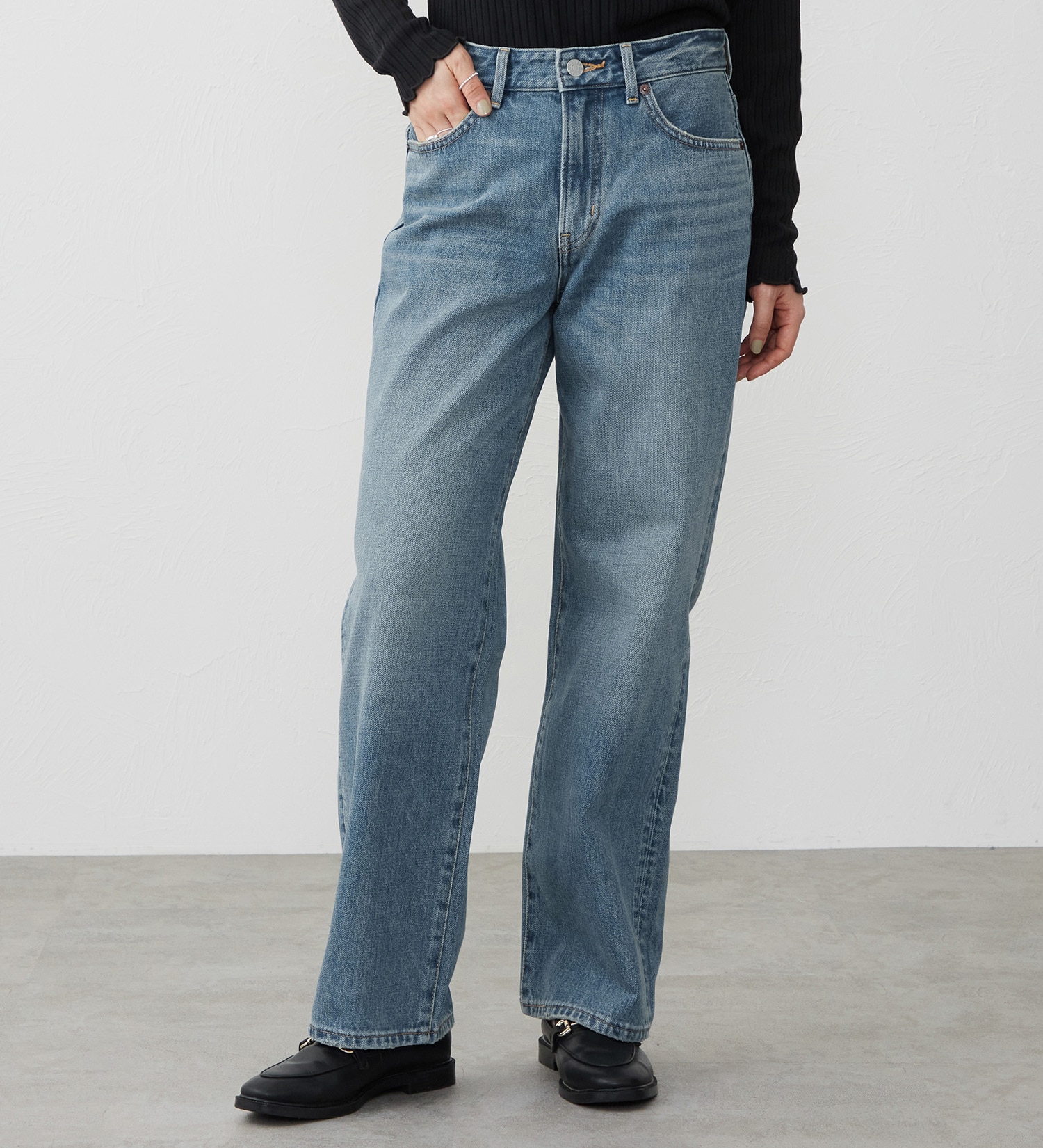 EDWIN(エドウイン)の【試着対象】ルーズストレート デニムパンツ ジーンズ|パンツ/デニム / ジーンズパンツ/レディース|淡色ブルー