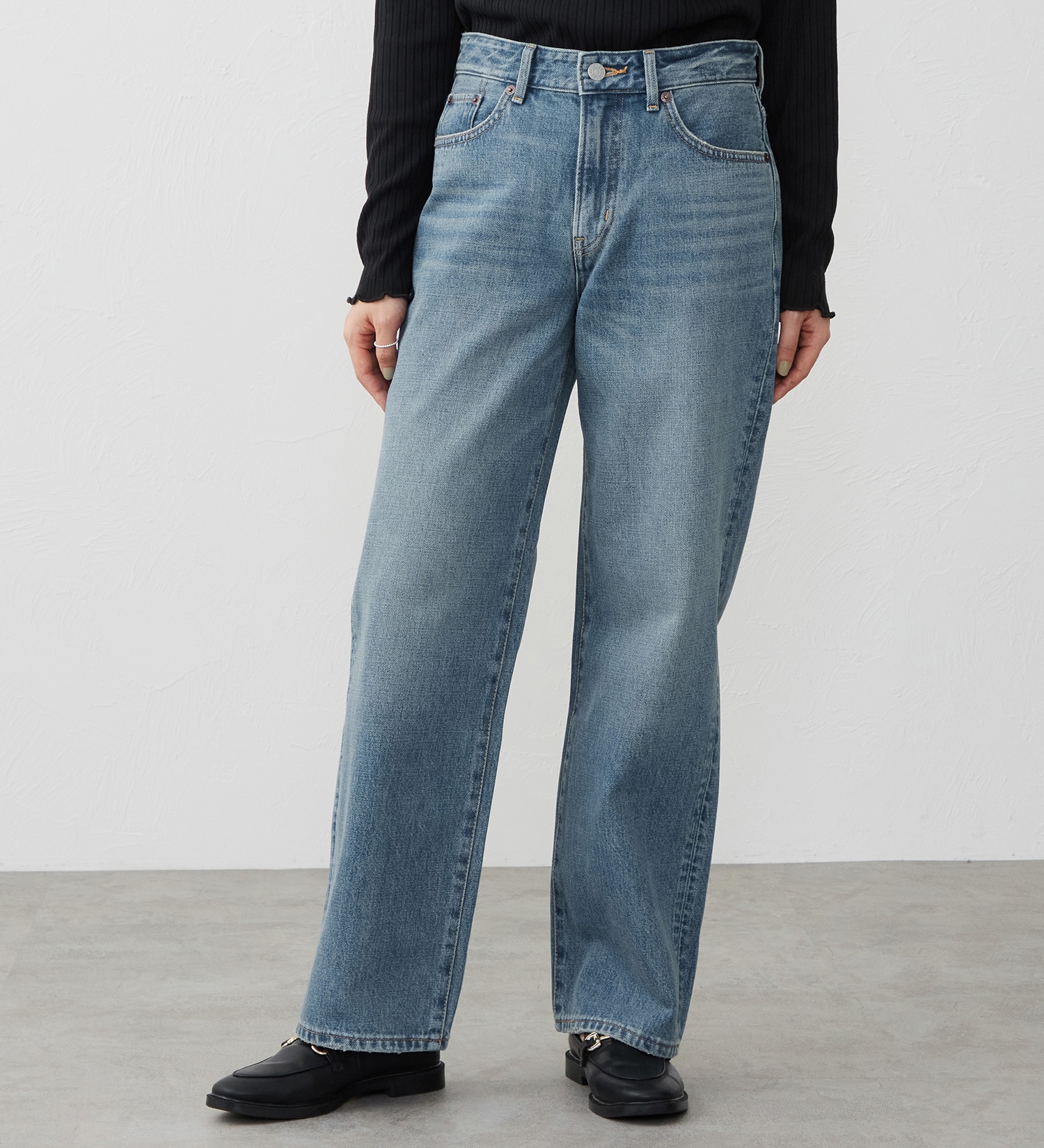 EDWIN(エドウイン)の【試着対象】ルーズストレート デニムパンツ ジーンズ|パンツ/デニム / ジーンズパンツ/レディース|淡色ブルー