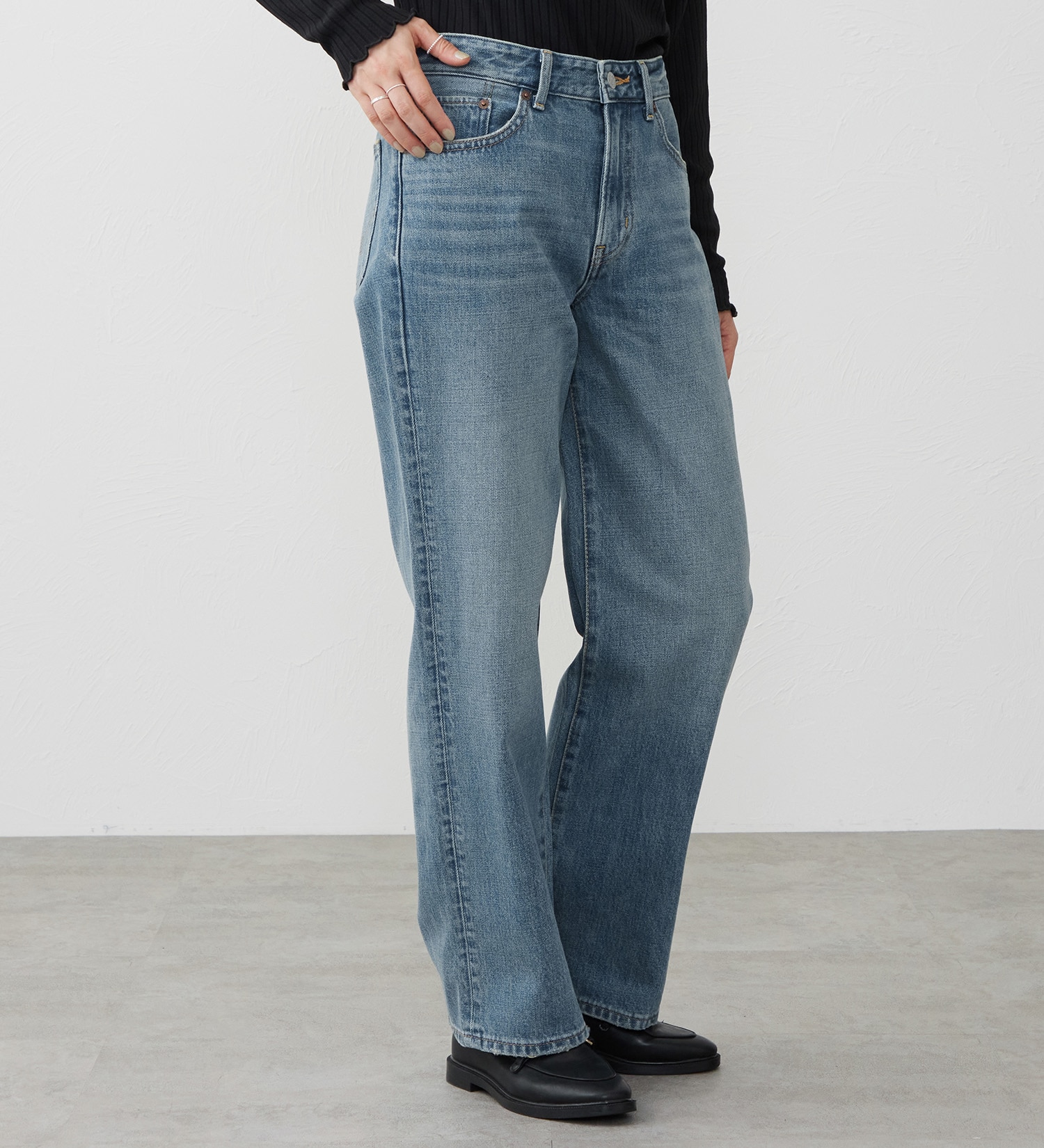 EDWIN(エドウイン)の【試着対象】ルーズストレート デニムパンツ ジーンズ|パンツ/デニム / ジーンズパンツ/レディース|淡色ブルー