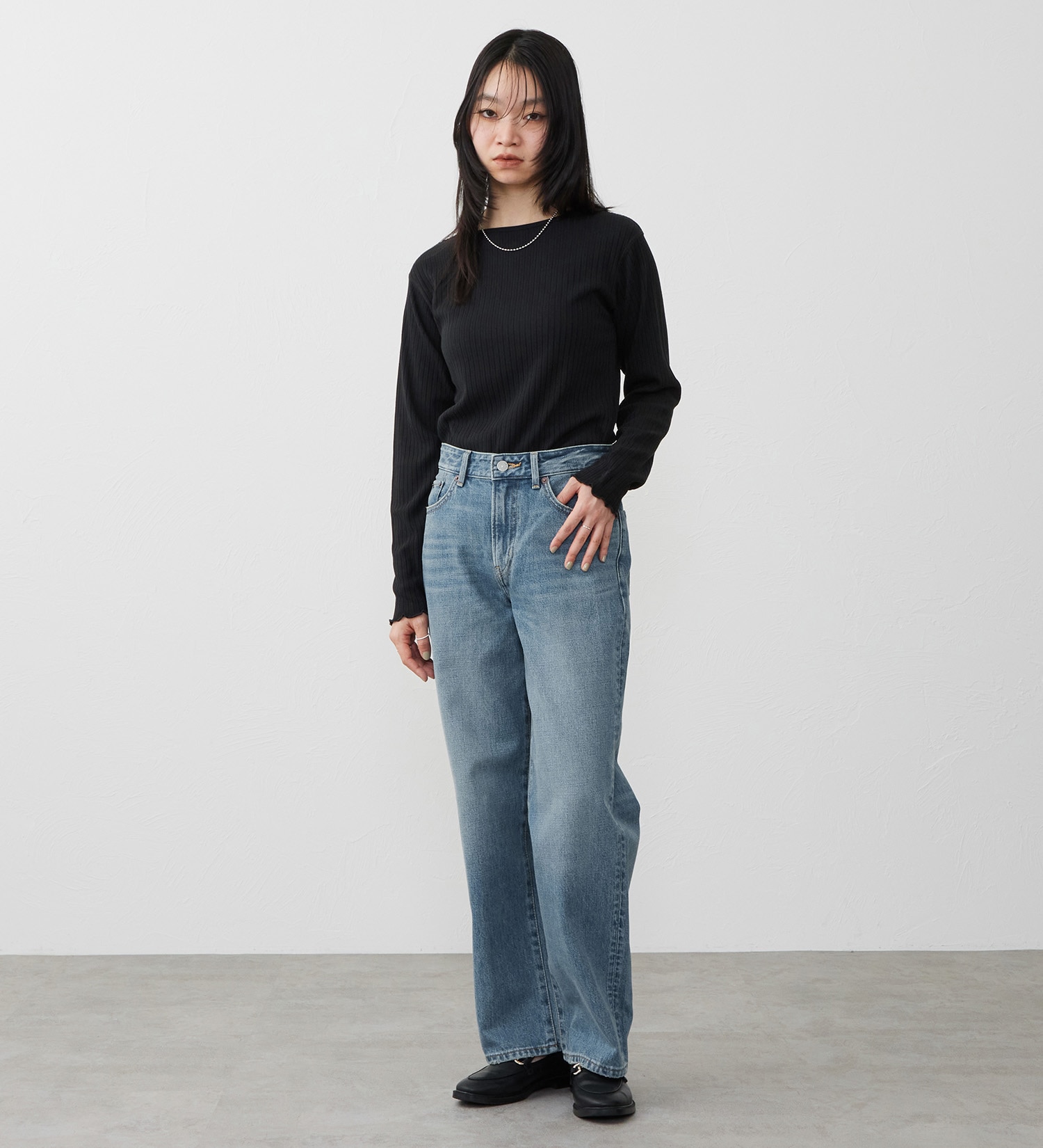 EDWIN(エドウイン)の【試着対象】ルーズストレート デニムパンツ ジーンズ|パンツ/デニム / ジーンズパンツ/レディース|淡色ブルー