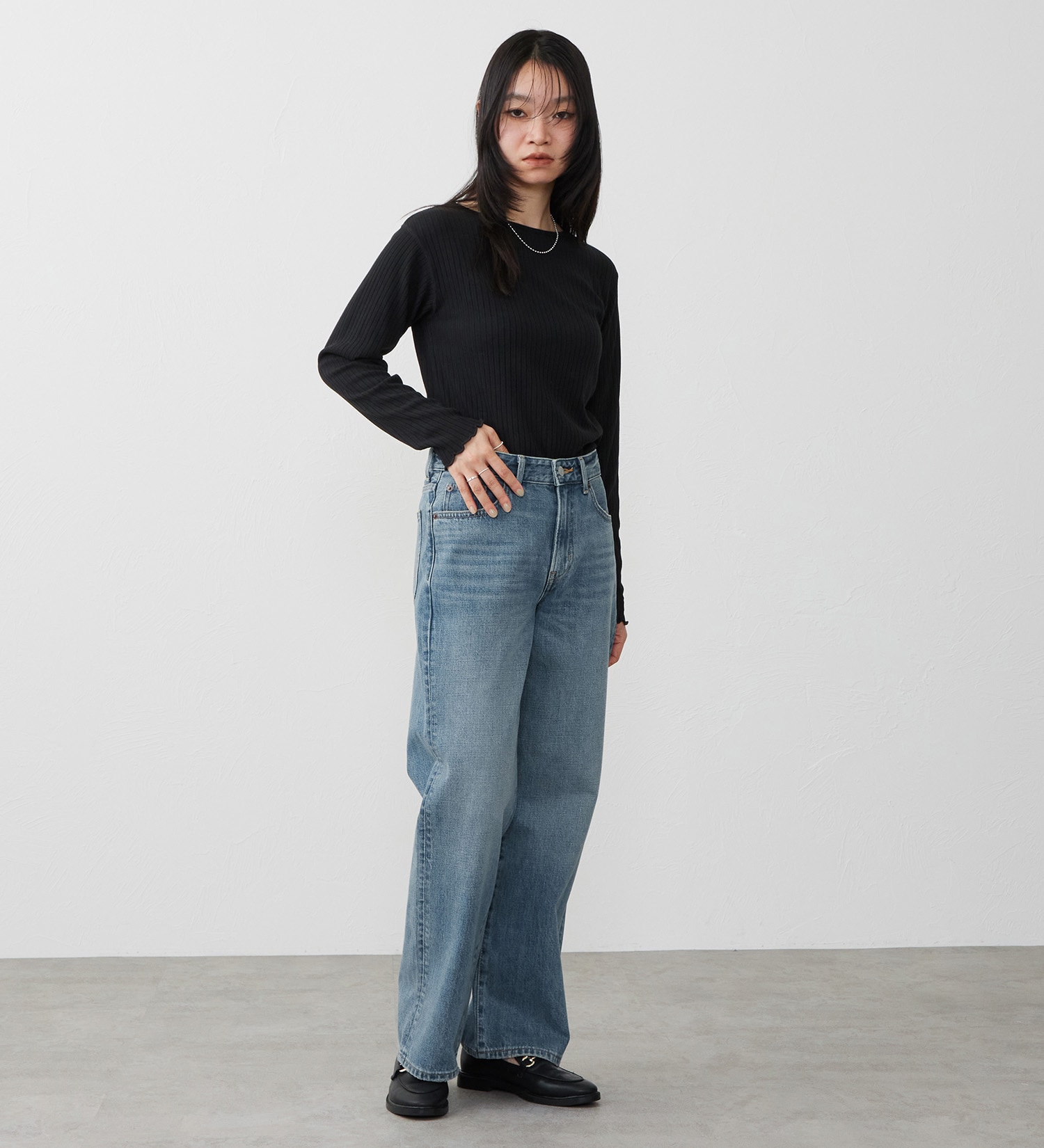 EDWIN(エドウイン)の【試着対象】ルーズストレート デニムパンツ ジーンズ|パンツ/デニム / ジーンズパンツ/レディース|淡色ブルー