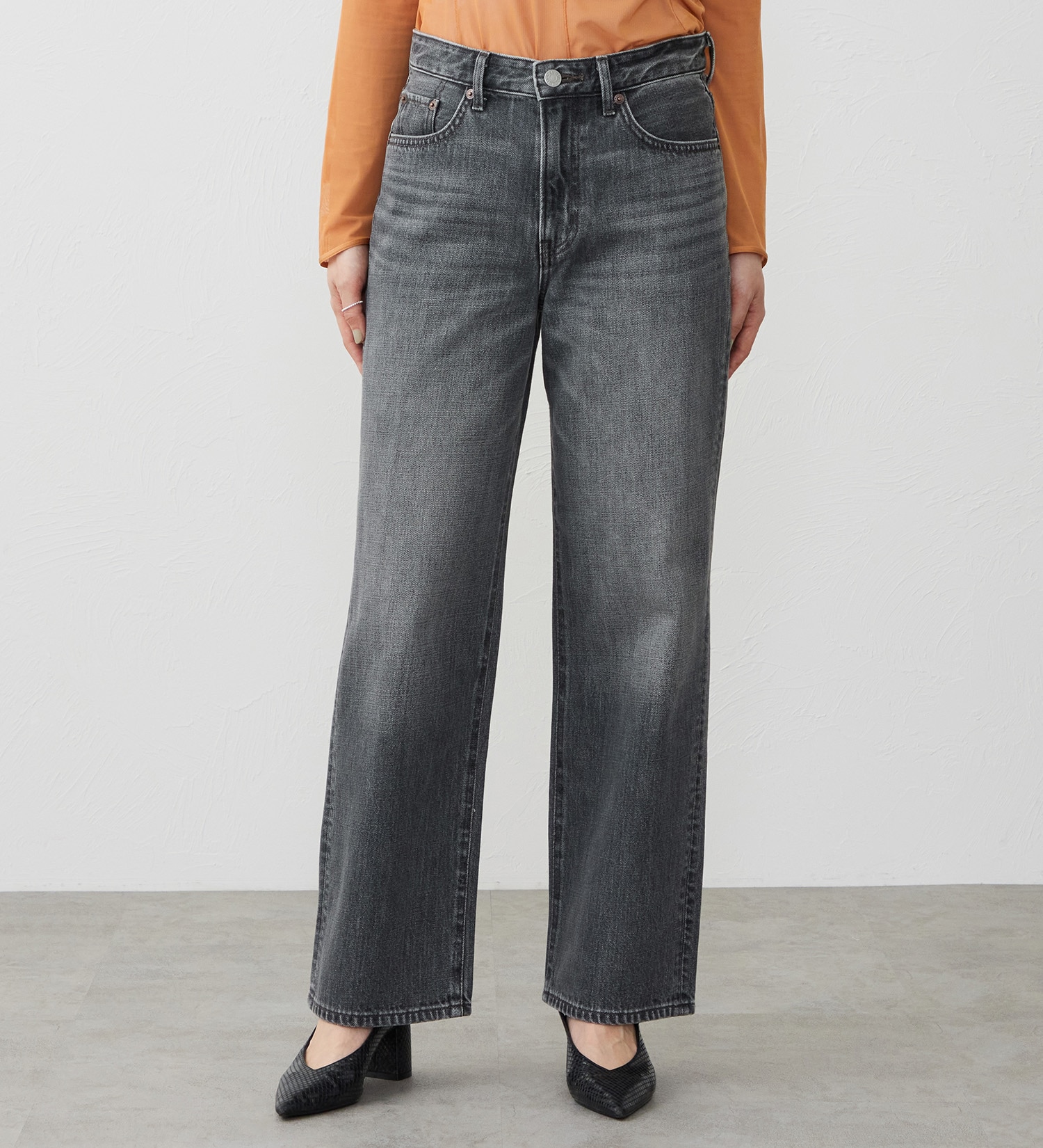 EDWIN(エドウイン)の【試着対象】ルーズストレート デニムパンツ ジーンズ|パンツ/デニム / ジーンズパンツ/レディース|ブラックデニム