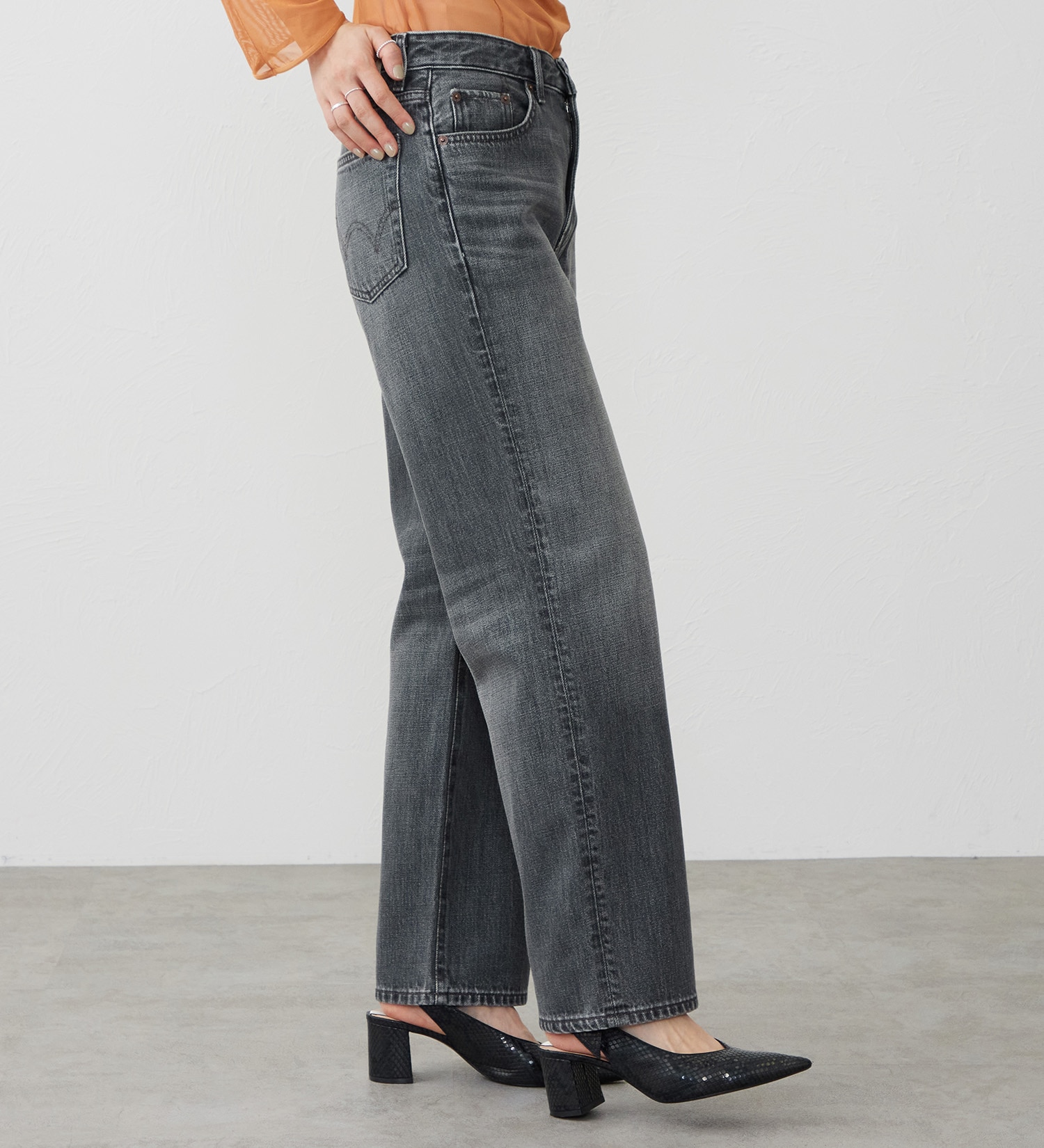 EDWIN(エドウイン)の【試着対象】ルーズストレート デニムパンツ ジーンズ|パンツ/デニム / ジーンズパンツ/レディース|ブラックデニム