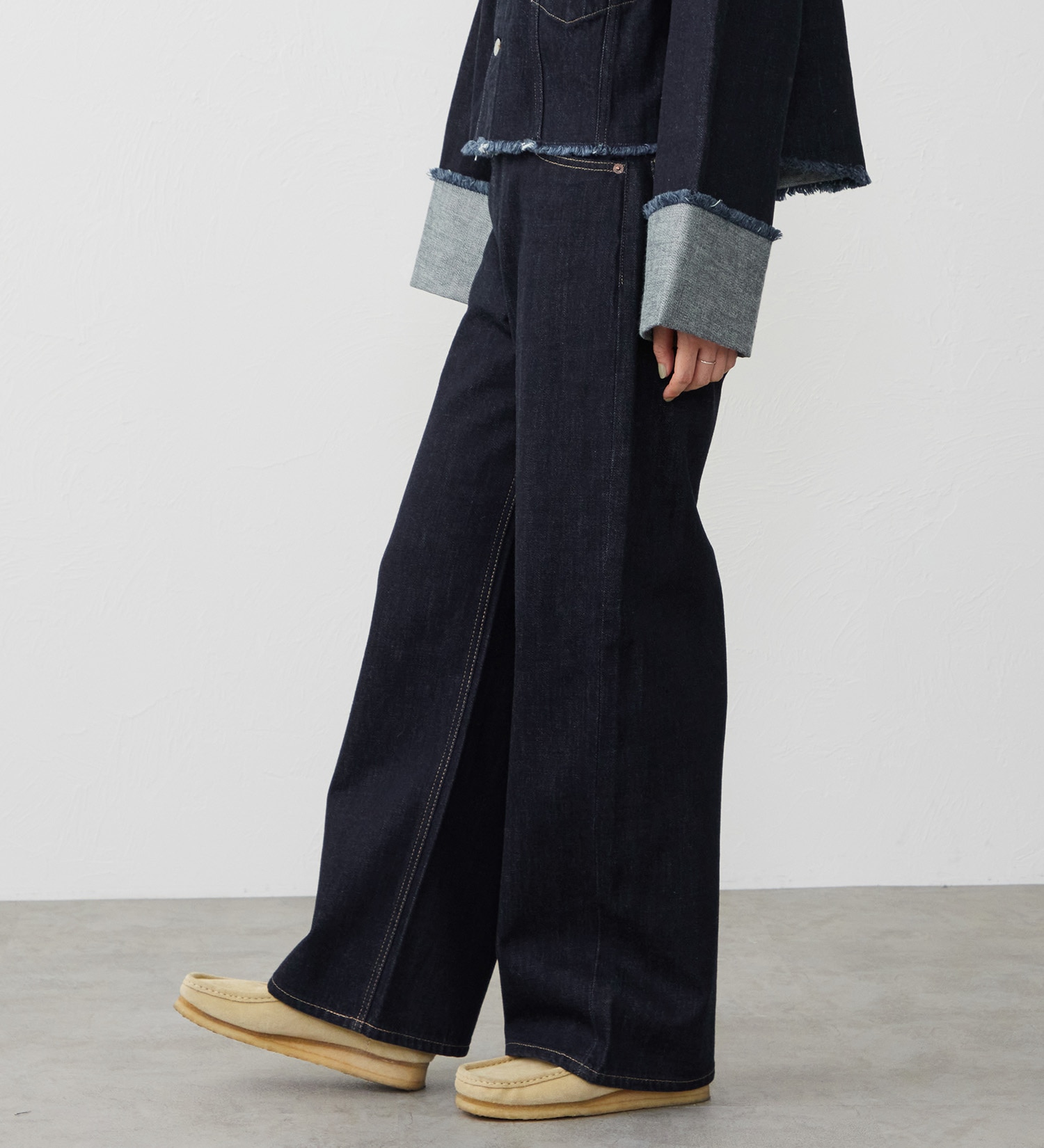 EDWIN(エドウイン)の【試着対象】ワイドストレート デニムパンツ ジーンズ|パンツ/デニム / ジーンズパンツ/レディース|インディゴブルー