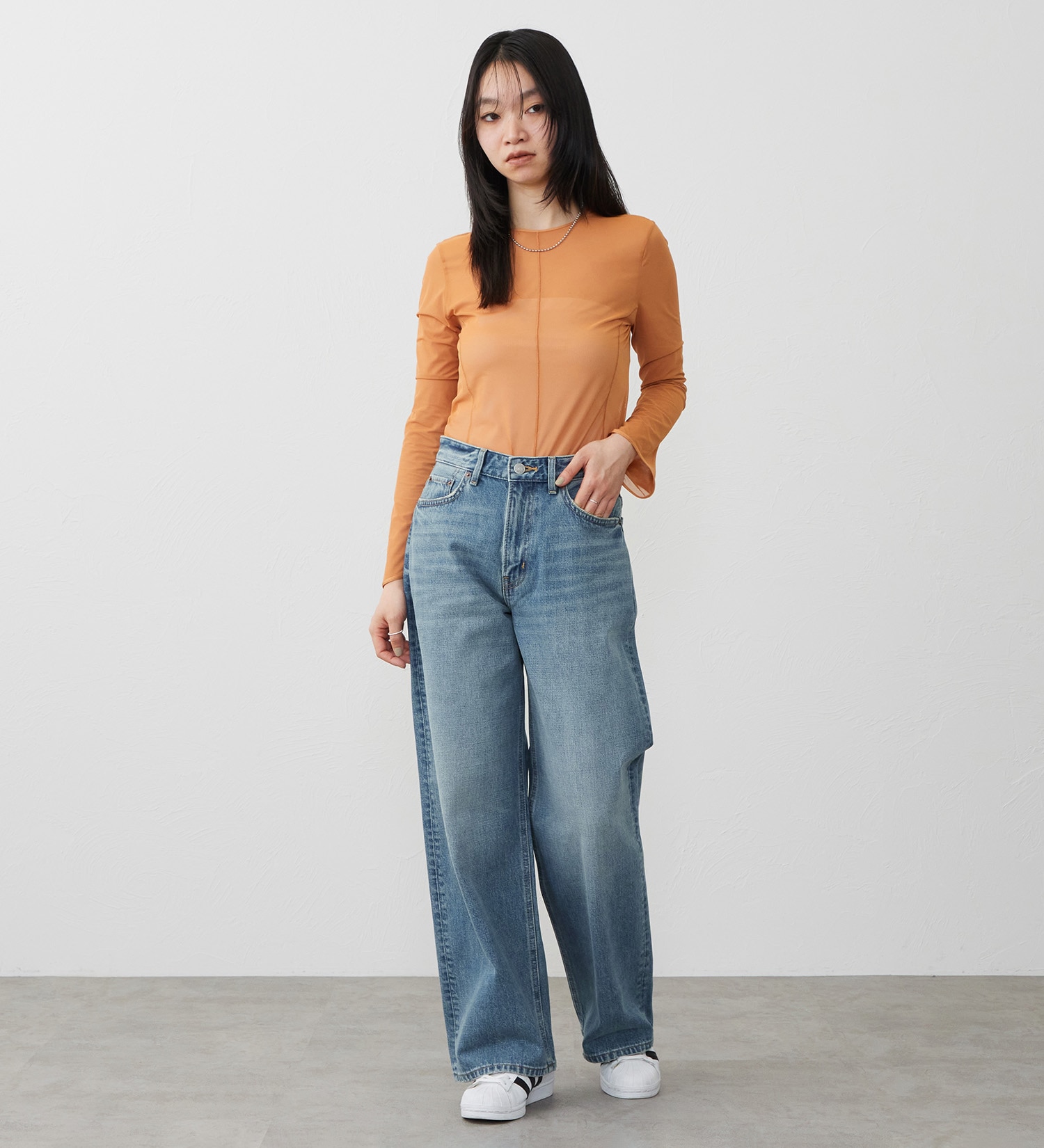 EDWIN(エドウイン)の【試着対象】ワイドストレート デニムパンツ ジーンズ|パンツ/デニム / ジーンズパンツ/レディース|淡色ブルー