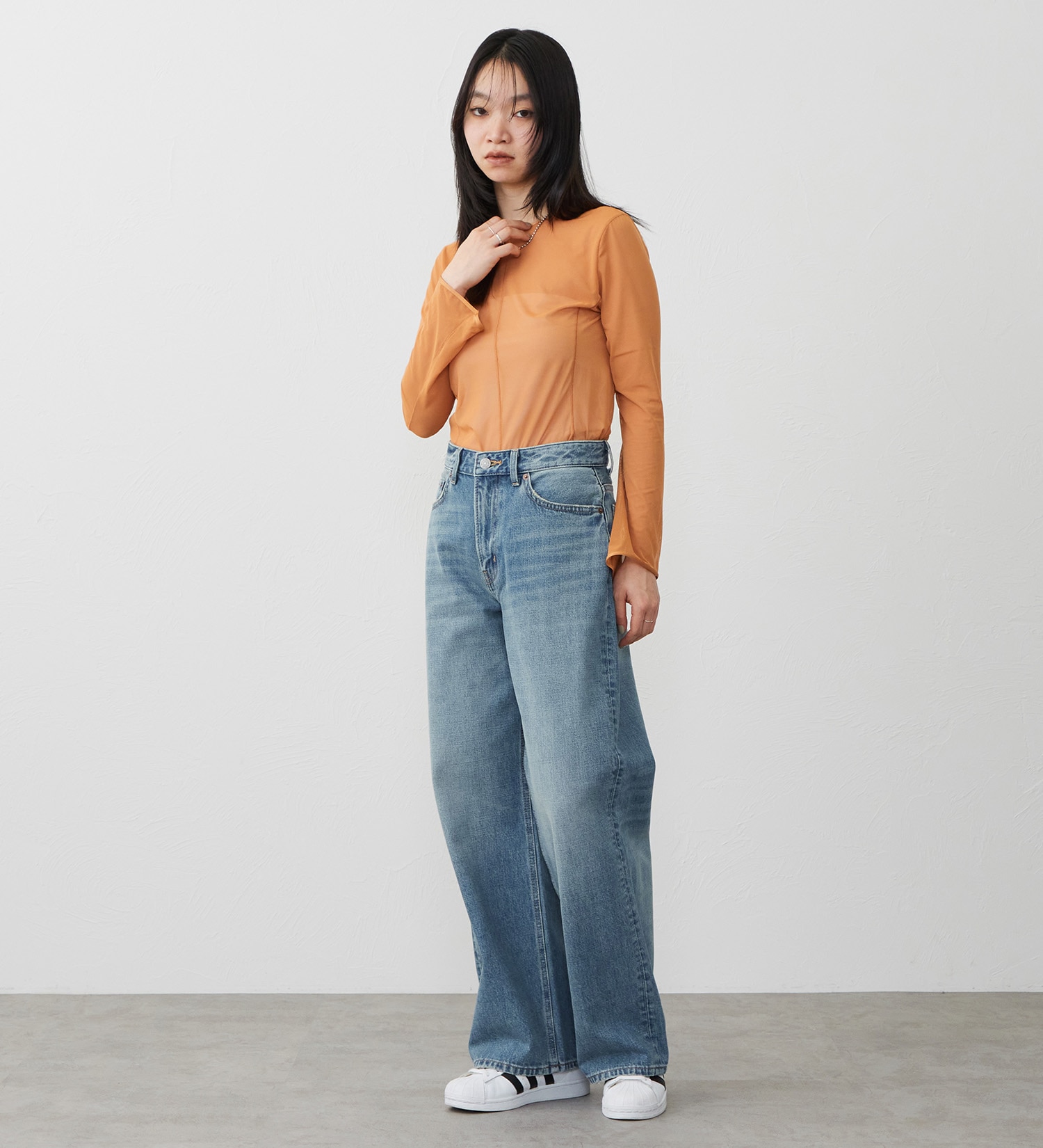 EDWIN(エドウイン)の【試着対象】ワイドストレート デニムパンツ ジーンズ|パンツ/デニム / ジーンズパンツ/レディース|淡色ブルー