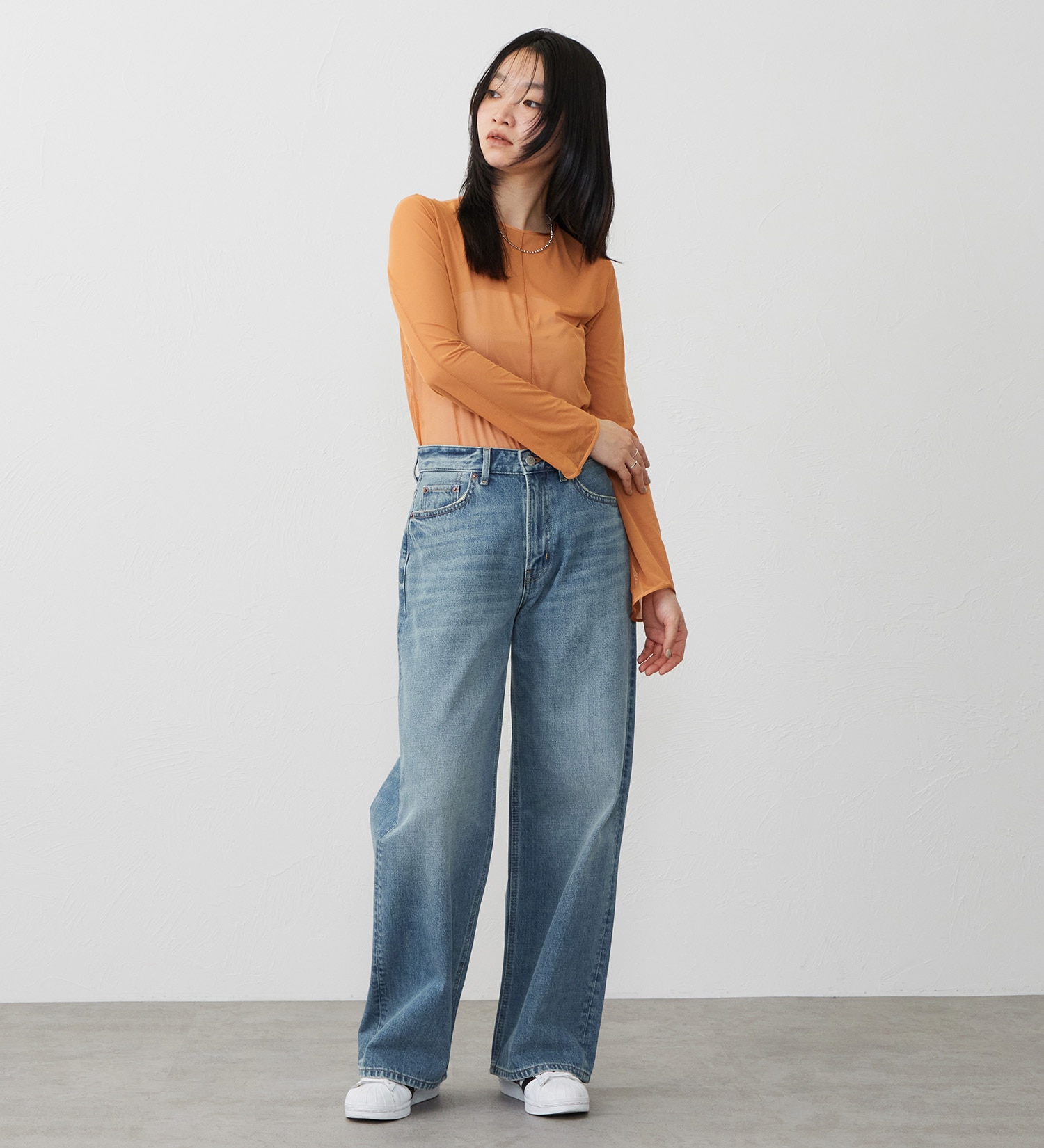 EDWIN(エドウイン)の【試着対象】ワイドストレート デニムパンツ ジーンズ|パンツ/デニム / ジーンズパンツ/レディース|淡色ブルー