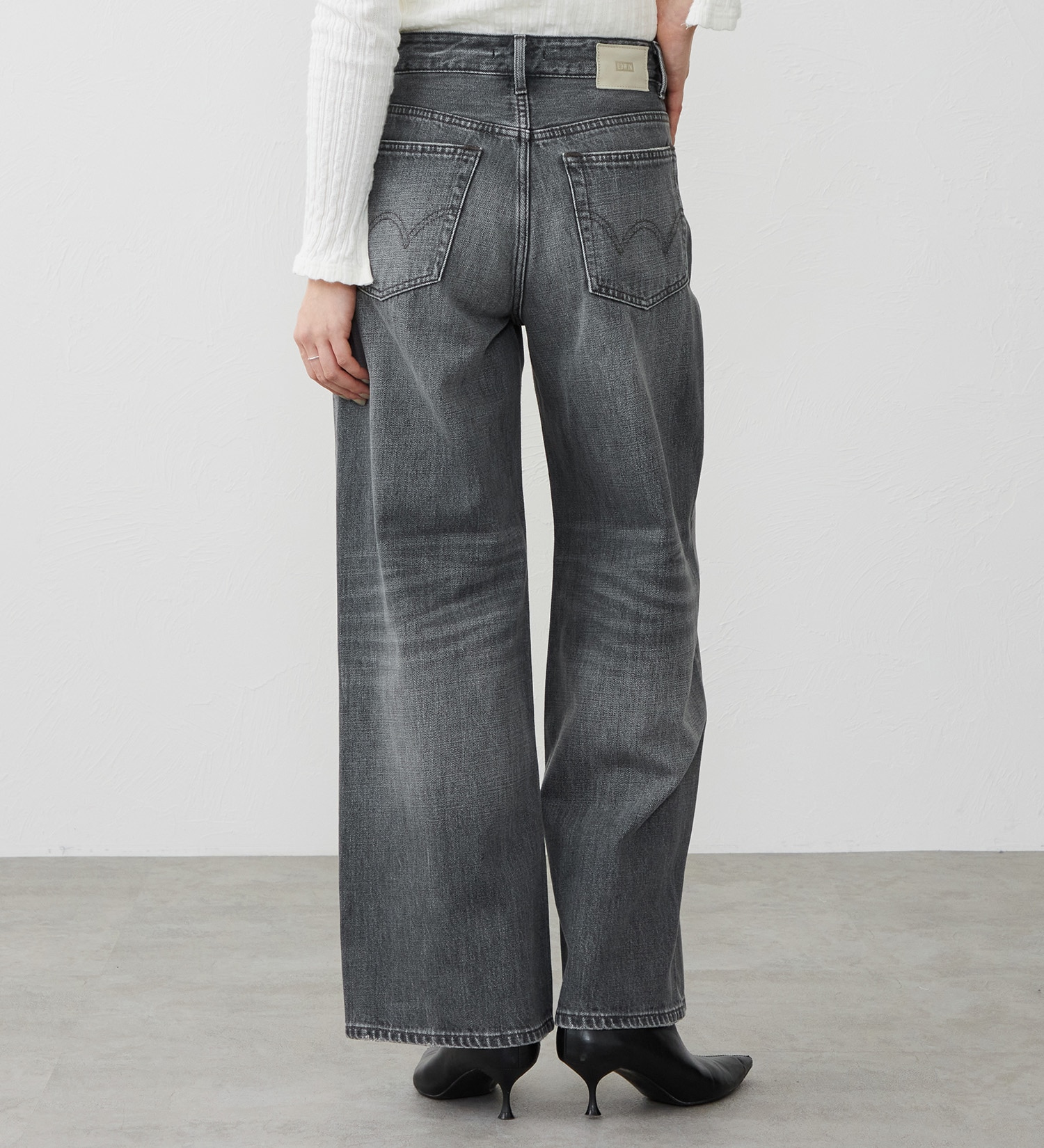 EDWIN(エドウイン)の【試着対象】ワイドストレート デニムパンツ ジーンズ|パンツ/デニム / ジーンズパンツ/レディース|ブラックデニム