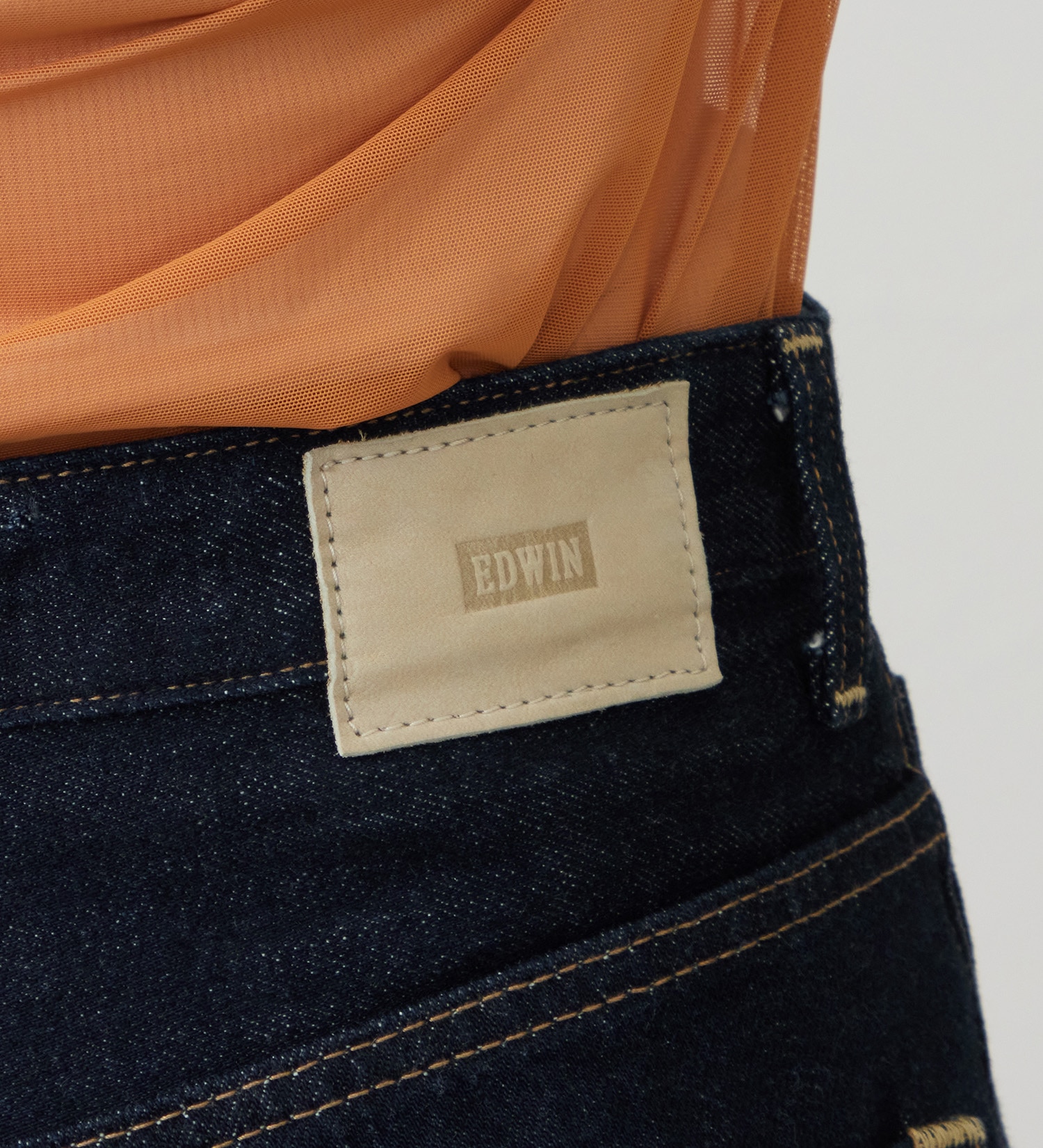 EDWIN(エドウイン)の【試着対象】ロールアップ ストレート デニムパンツ ジーンズ|パンツ/デニム / ジーンズパンツ/レディース|インディゴブルー