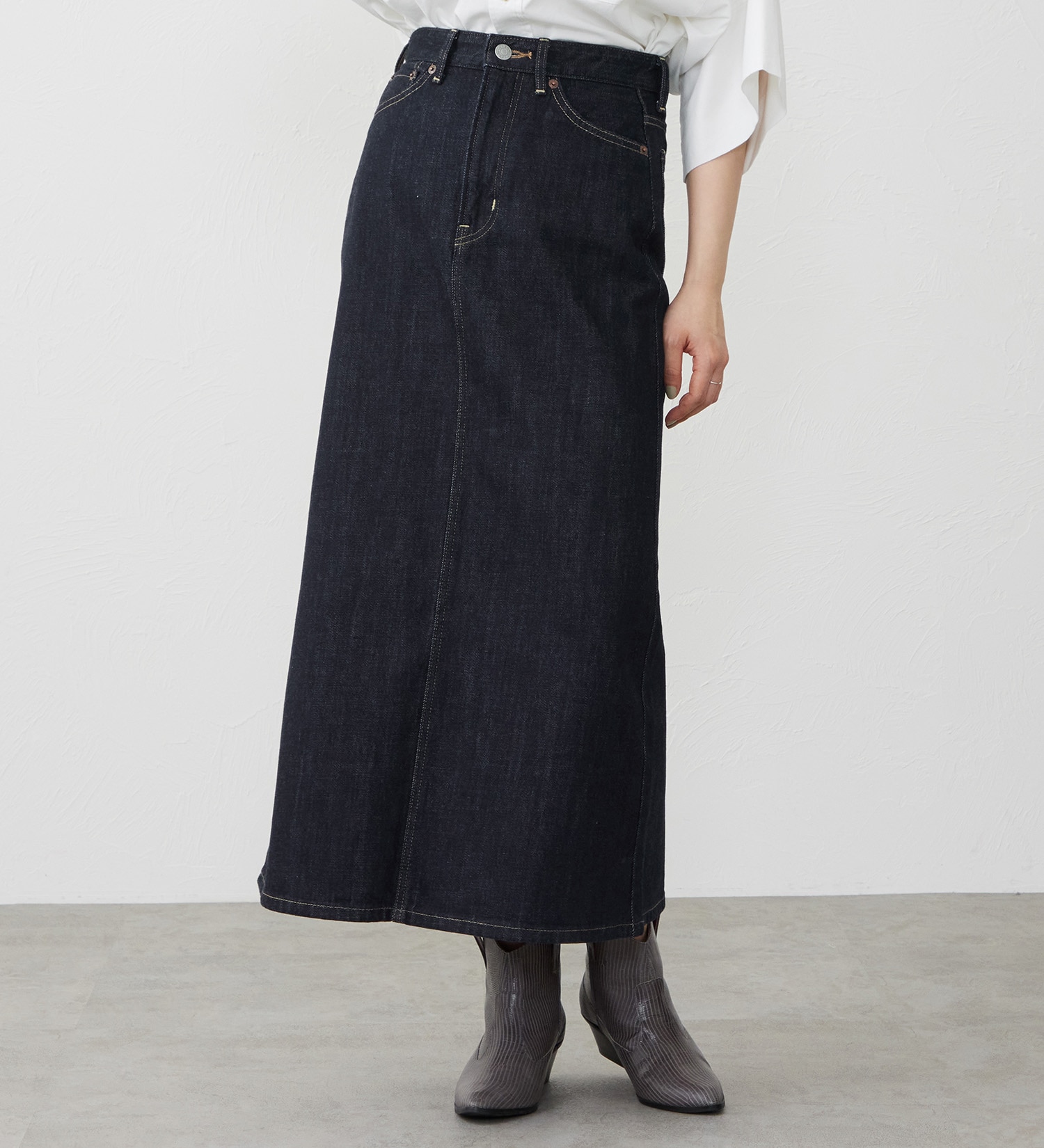EDWIN(エドウイン)の【試着対象】デニムロングスカート|スカート/デニムスカート/レディース|インディゴブルー