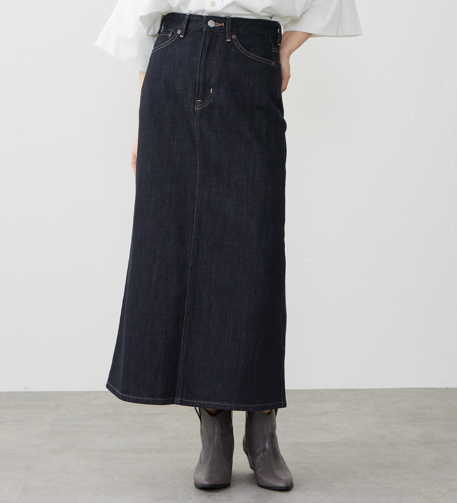 EDWIN(エドウイン)の【試着対象】デニムロングスカート|スカート/デニムスカート/レディース|インディゴブルー