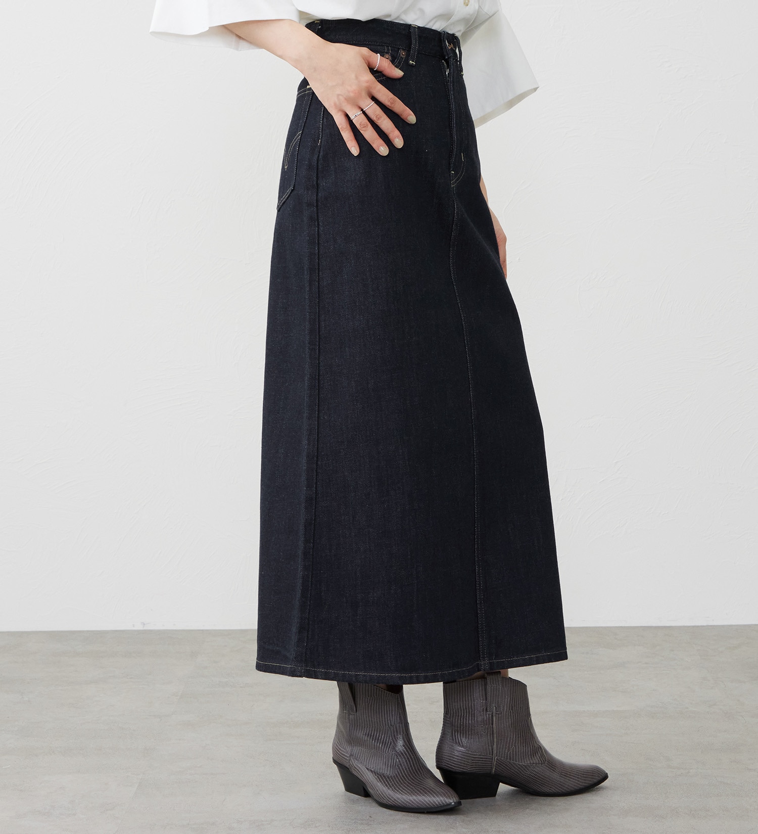 EDWIN(エドウイン)の【試着対象】デニムロングスカート|スカート/デニムスカート/レディース|インディゴブルー