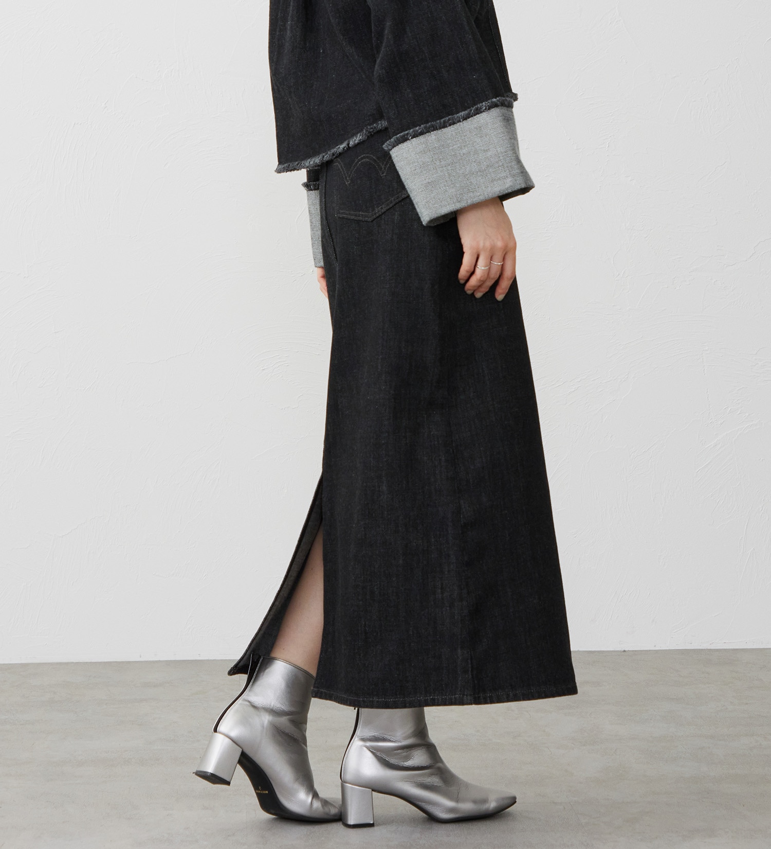 EDWIN(エドウイン)の【試着対象】デニムロングスカート|スカート/デニムスカート/レディース|ブラックデニム