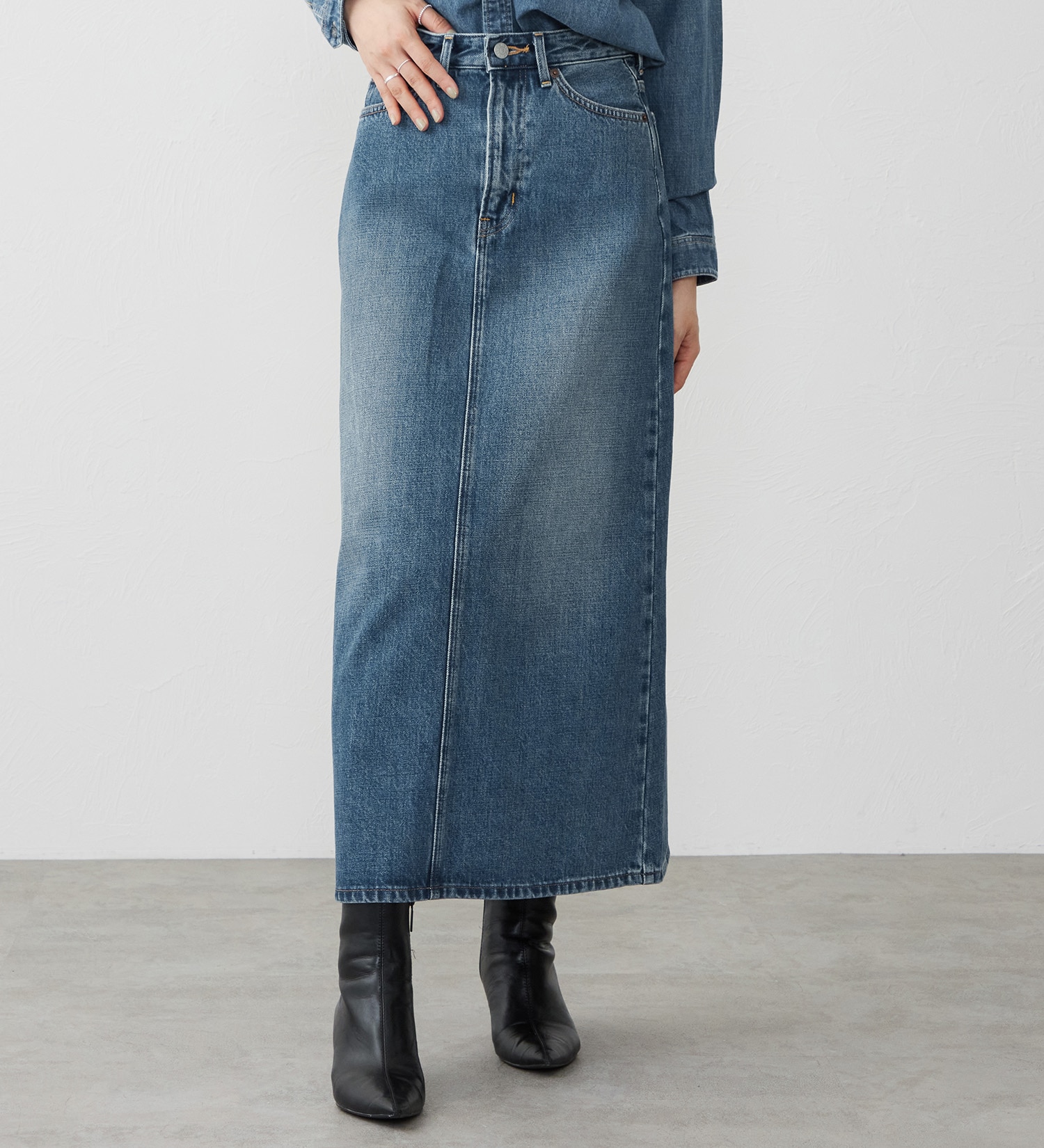 EDWIN(エドウイン)の【試着対象】デニムロングスカート|スカート/デニムスカート/レディース|淡色ブルー