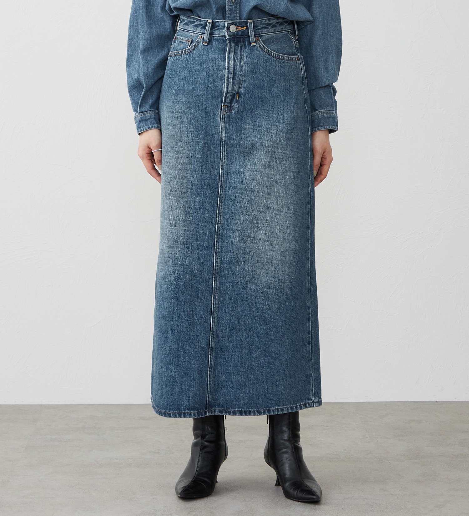 EDWIN(エドウイン)の【試着対象】デニムロングスカート|スカート/デニムスカート/レディース|淡色ブルー