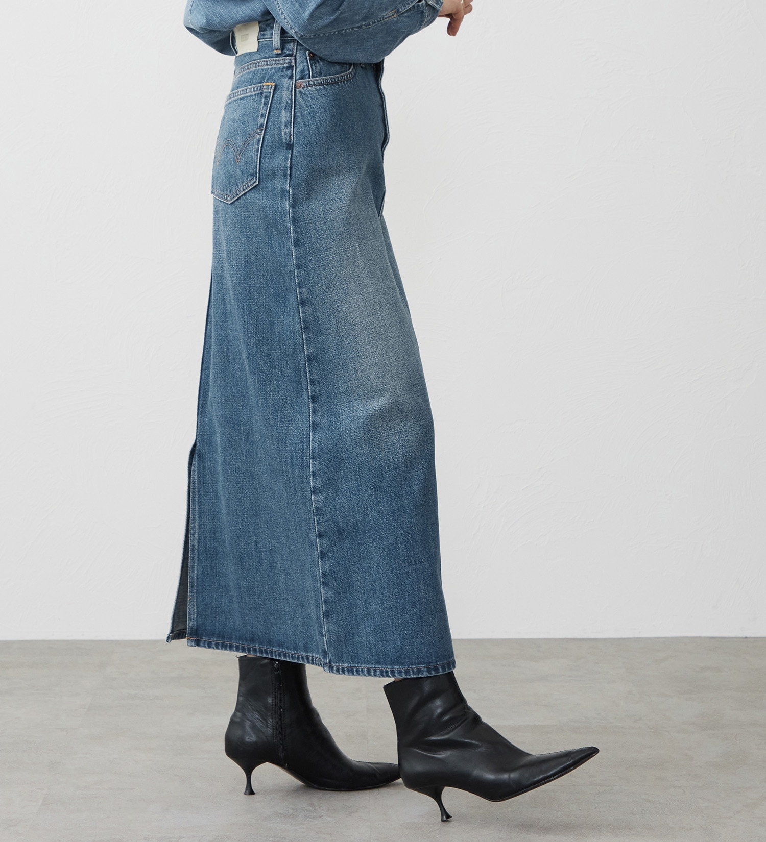 EDWIN(エドウイン)の【試着対象】デニムロングスカート|スカート/デニムスカート/レディース|淡色ブルー