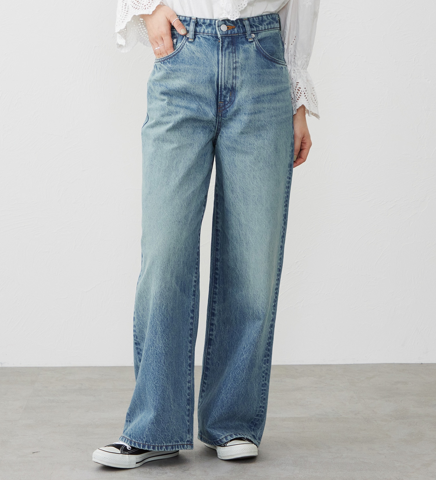 EDWIN(エドウイン)の【試着対象】503 ワイド デニムパンツ ジーンズ|パンツ/デニム / ジーンズパンツ/レディース|淡色ブルー