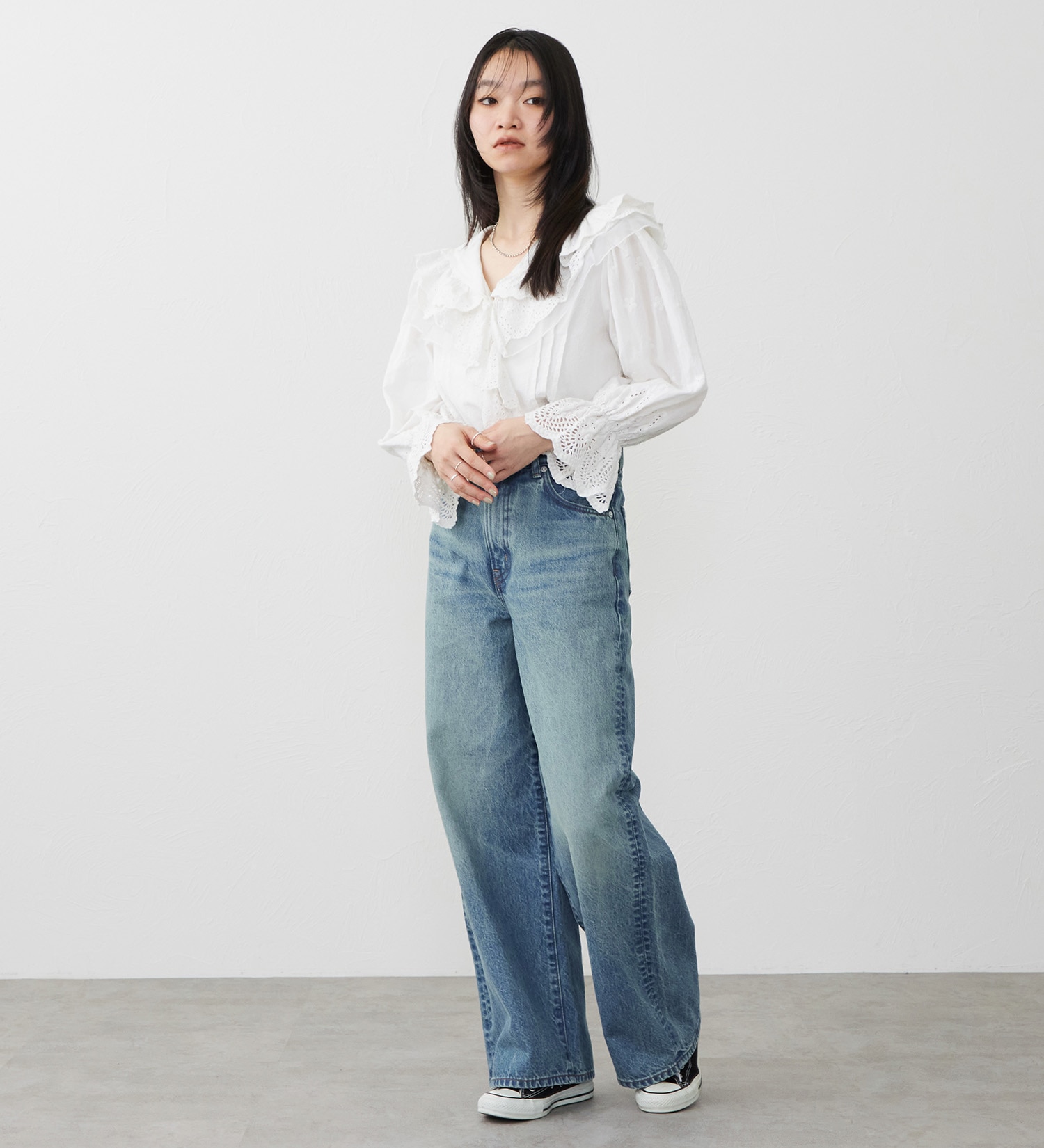 EDWIN(エドウイン)の【試着対象】503 ワイド デニムパンツ ジーンズ|パンツ/デニム / ジーンズパンツ/レディース|淡色ブルー