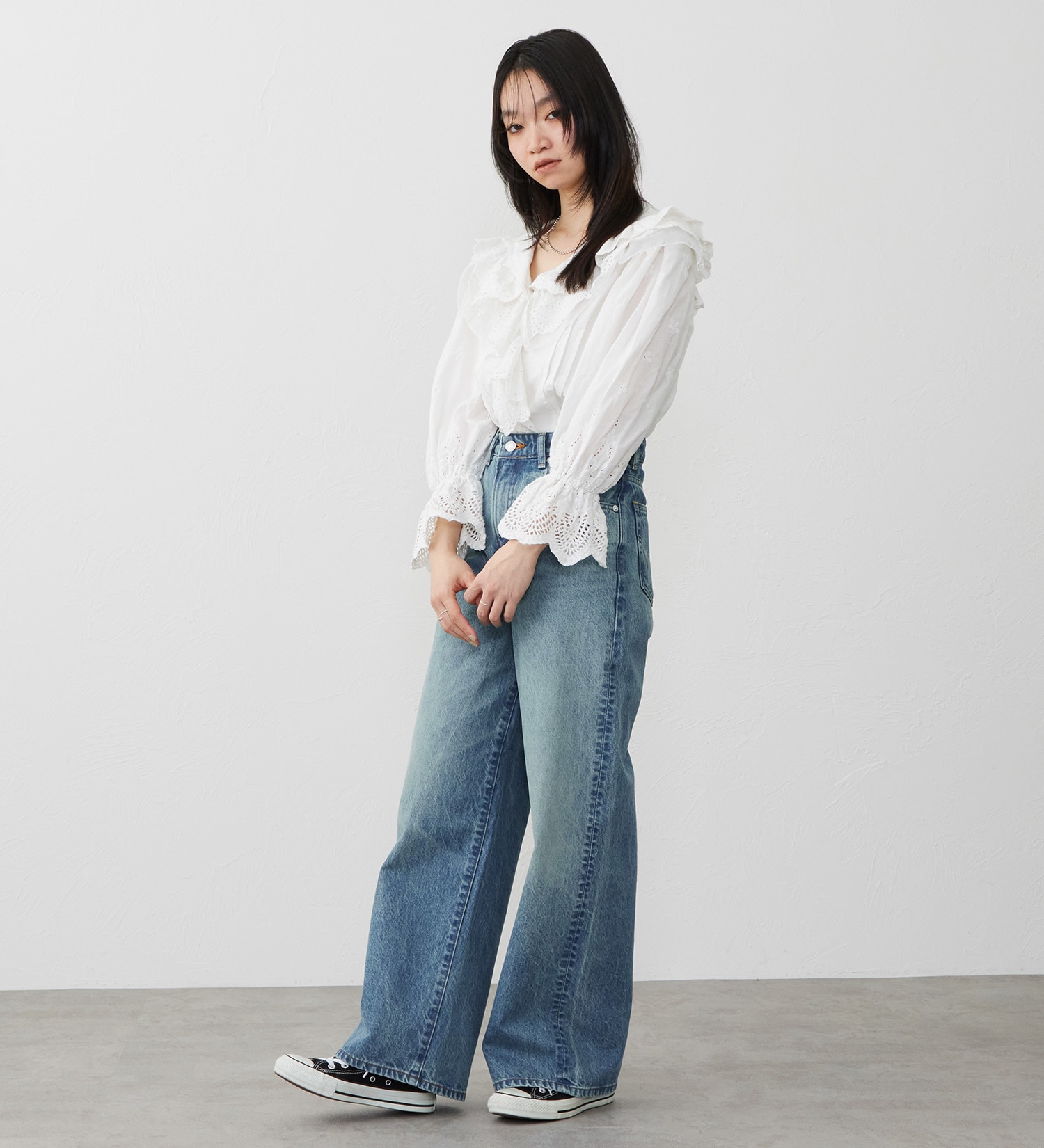 EDWIN(エドウイン)の【試着対象】503 ワイド デニムパンツ ジーンズ|パンツ/デニム / ジーンズパンツ/レディース|淡色ブルー