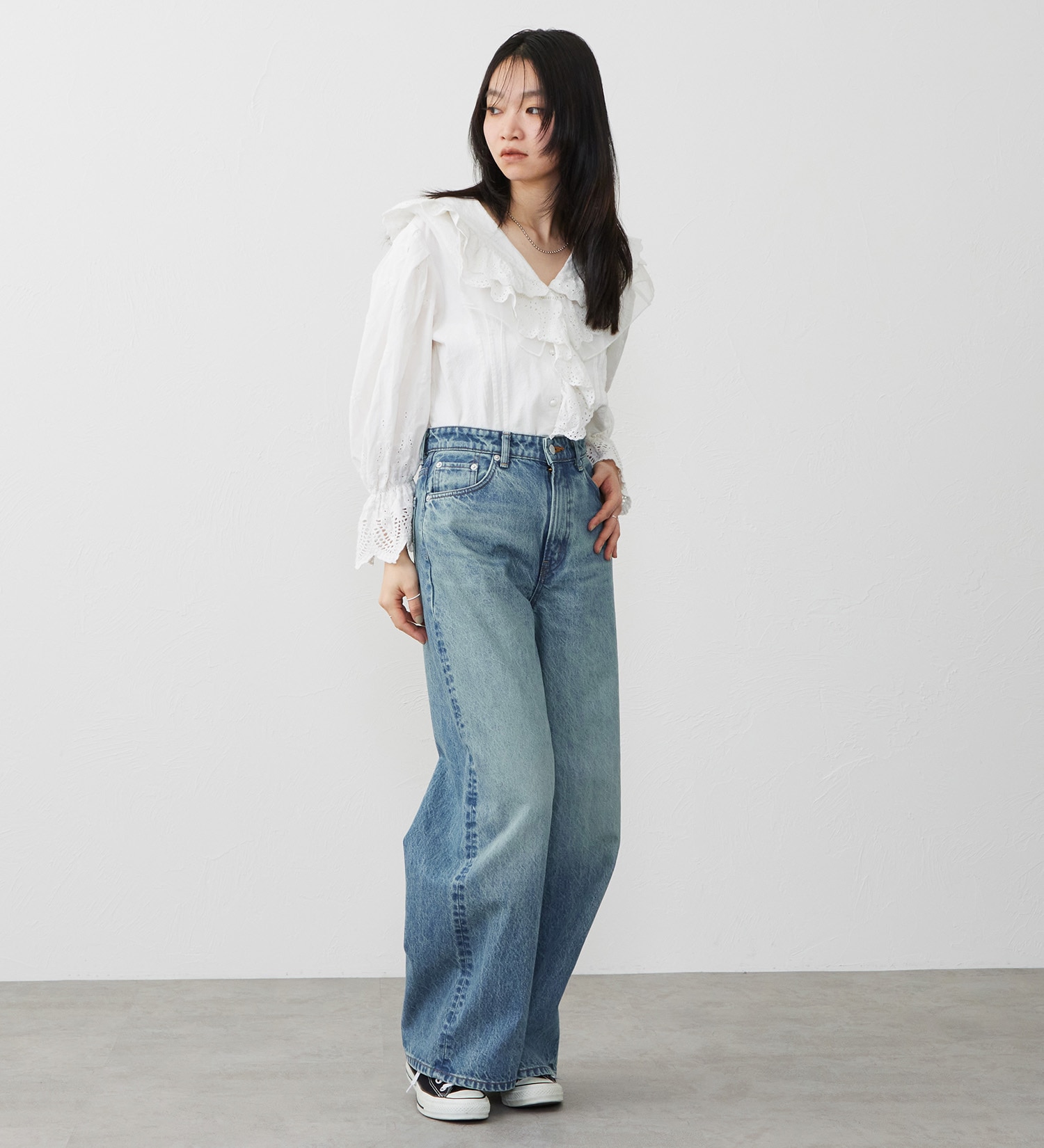 EDWIN(エドウイン)の【試着対象】503 ワイド デニムパンツ ジーンズ|パンツ/デニム / ジーンズパンツ/レディース|淡色ブルー