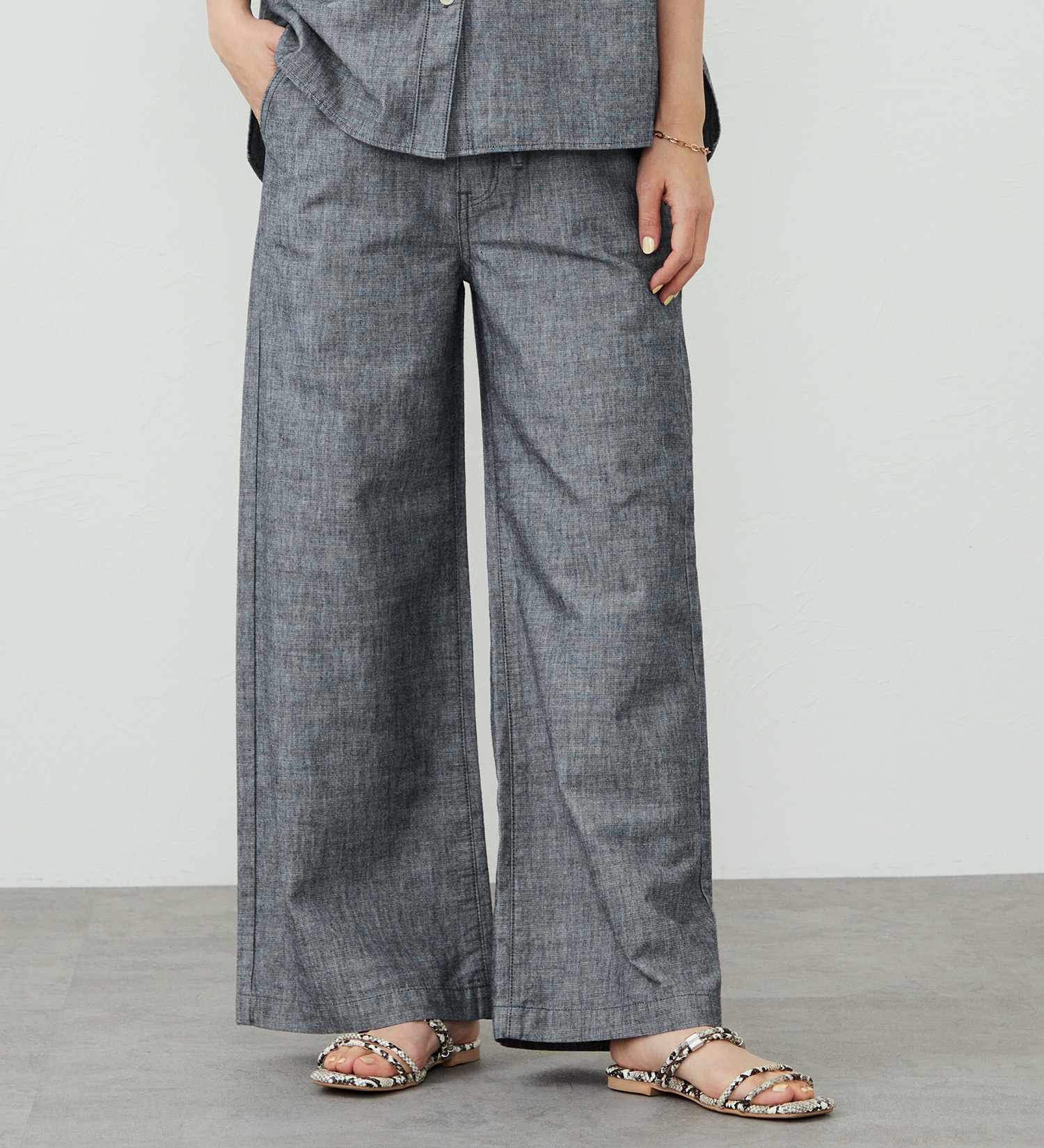 EDWIN(エドウイン)のEDWIN LADIES【大きいサイズ】デニム イージーワイドパンツ|パンツ/デニム / ジーンズパンツ/レディース|インディゴブルー