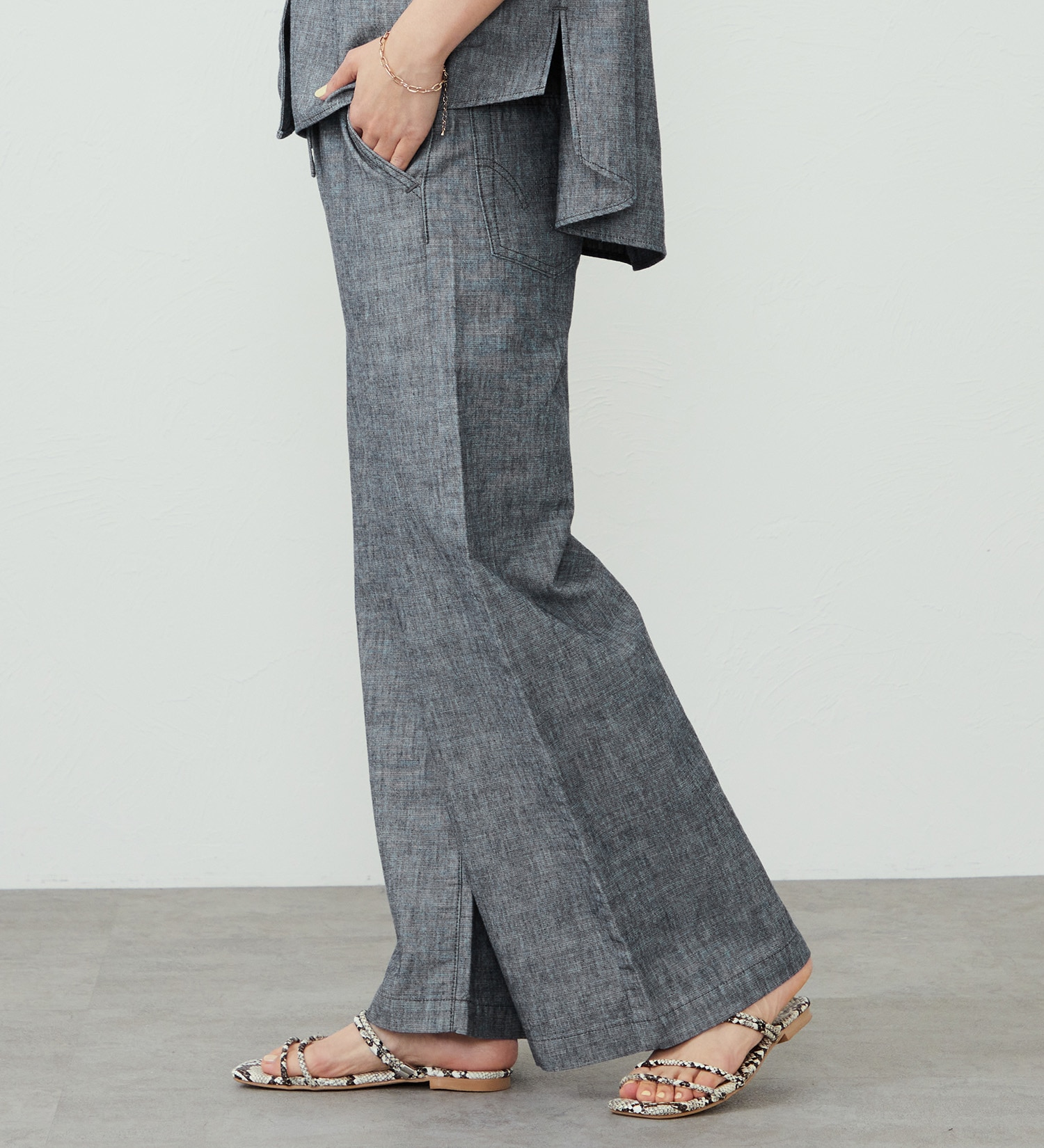 EDWIN(エドウイン)のEDWIN LADIES【大きいサイズ】デニム イージーワイドパンツ|パンツ/デニム / ジーンズパンツ/レディース|インディゴブルー