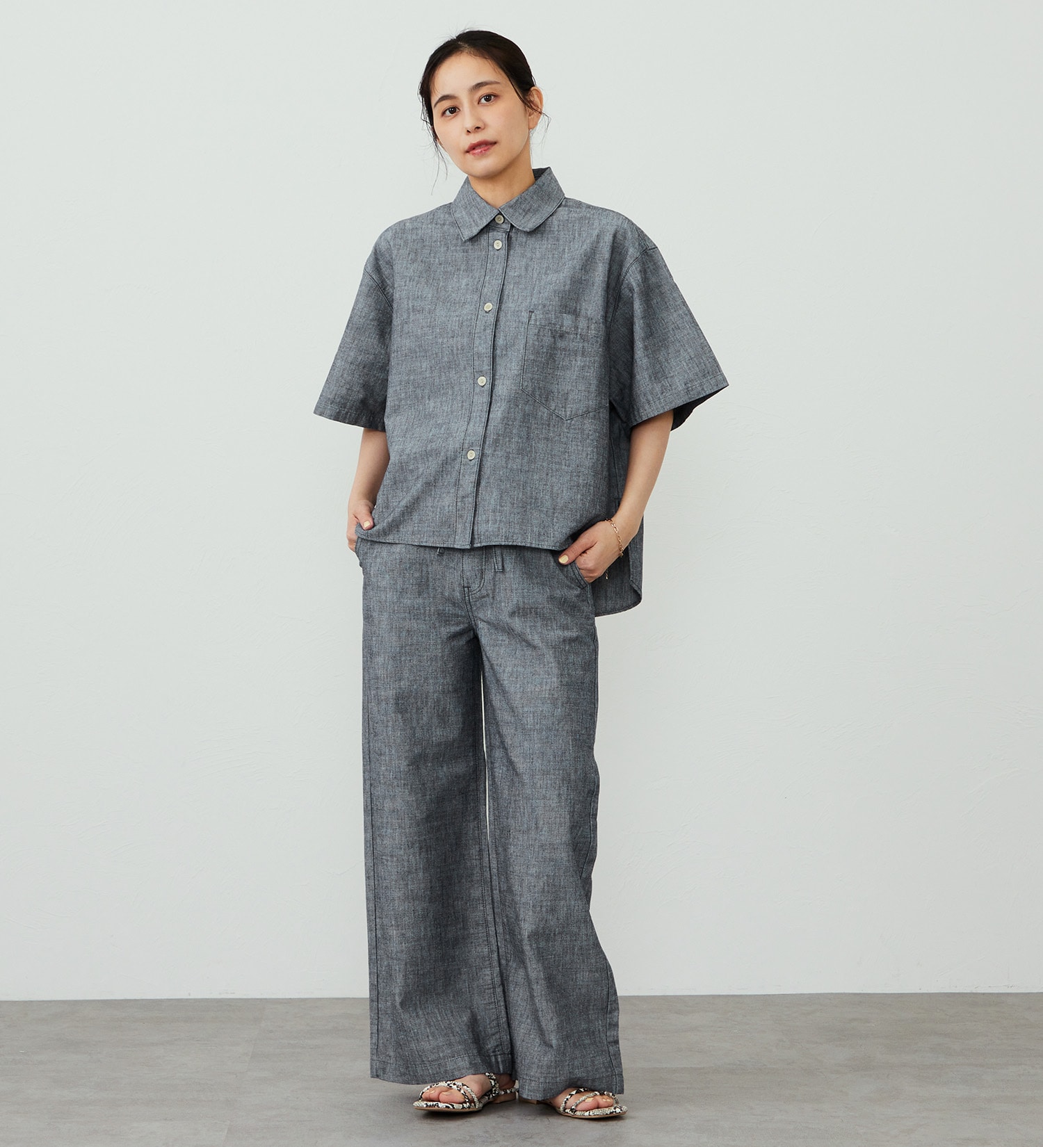 EDWIN(エドウイン)のEDWIN LADIES【大きいサイズ】デニム イージーワイドパンツ|パンツ/デニム / ジーンズパンツ/レディース|インディゴブルー