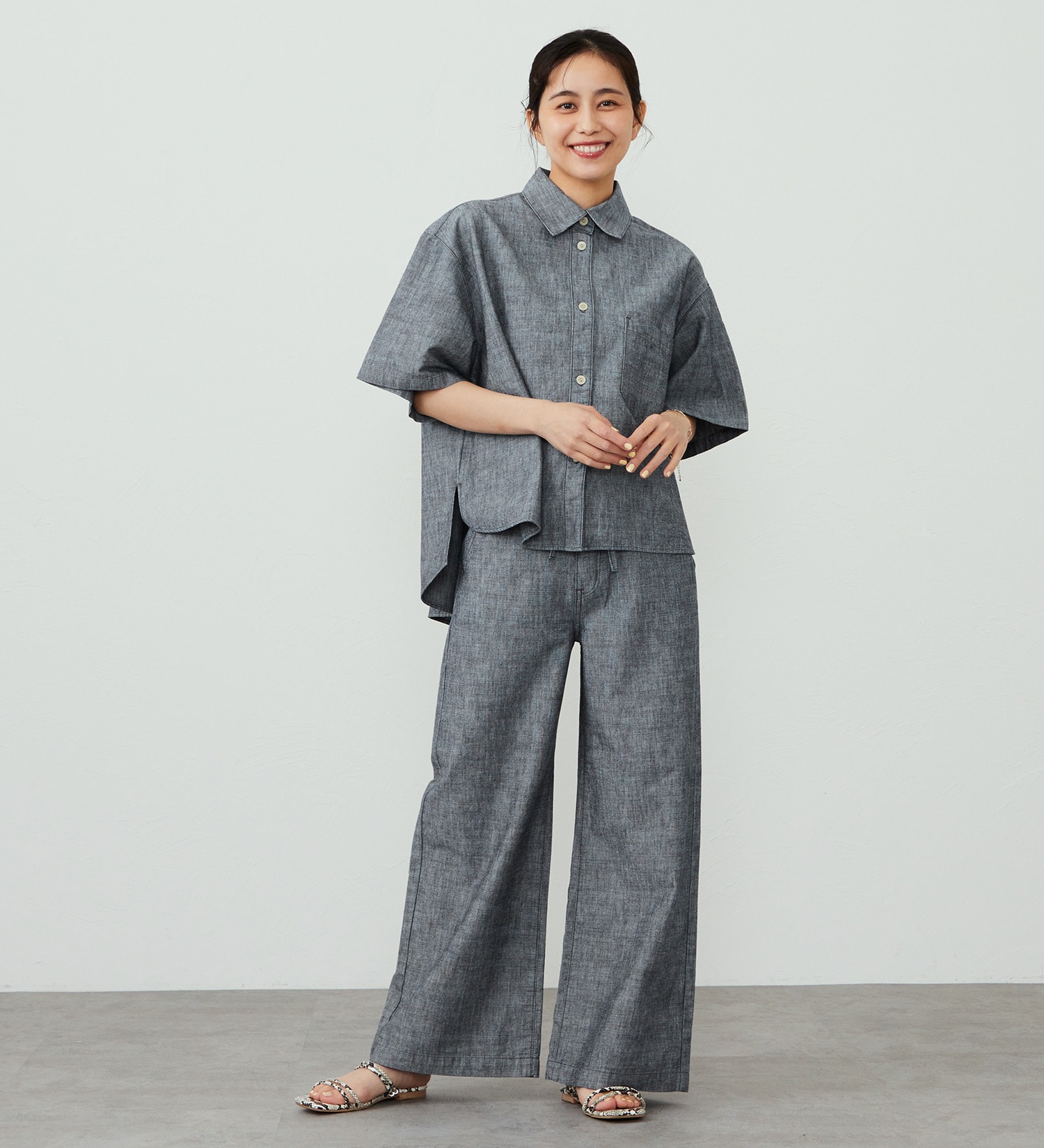 EDWIN(エドウイン)のEDWIN LADIES【大きいサイズ】デニム イージーワイドパンツ|パンツ/デニム / ジーンズパンツ/レディース|インディゴブルー