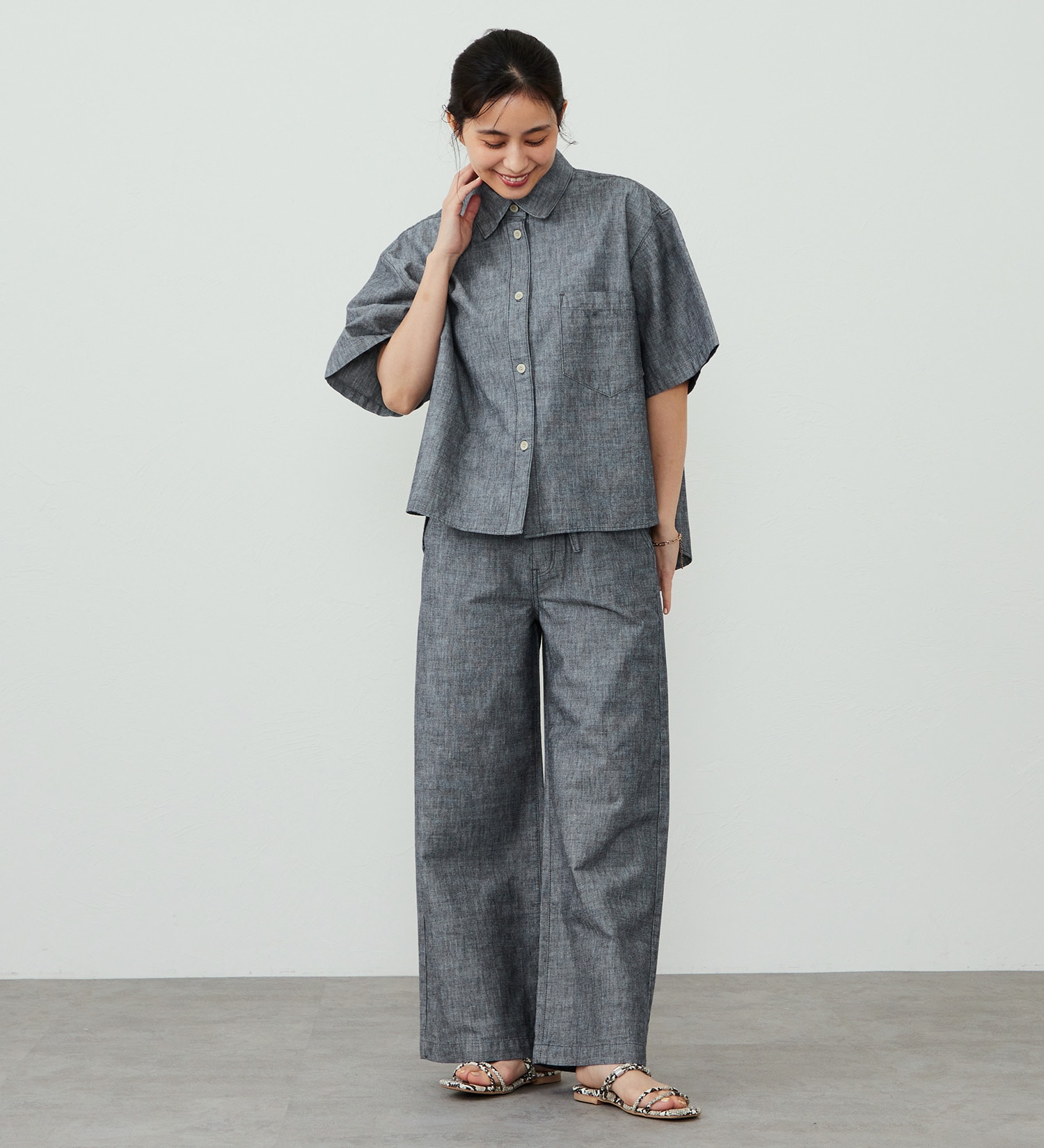 EDWIN(エドウイン)のEDWIN LADIES【大きいサイズ】デニム イージーワイドパンツ|パンツ/デニム / ジーンズパンツ/レディース|インディゴブルー