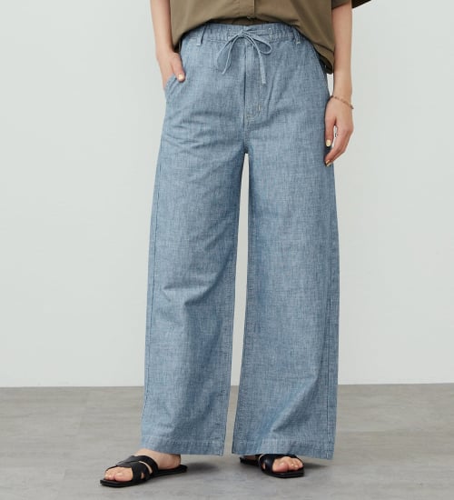 EDWIN(エドウイン)のEDWIN LADIES【大きいサイズ】デニム イージーワイドパンツ|パンツ/デニム / ジーンズパンツ/レディース|中色ブルー