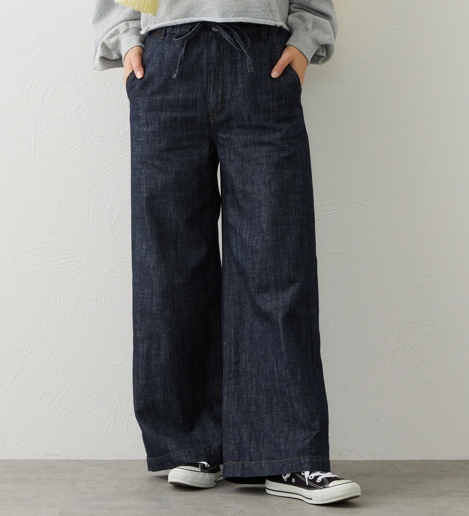 EDWIN(エドウイン)のEDWIN LADIES リネンブレンド イージーワイドデニムパンツ|パンツ/デニム / ジーンズパンツ/レディース|インディゴブルー