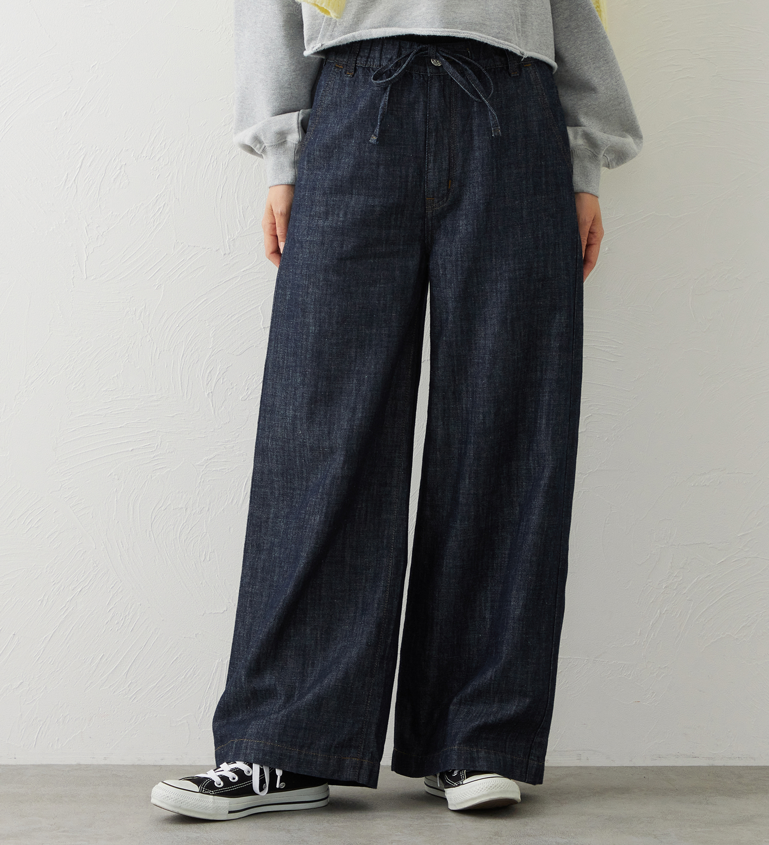 EDWIN(エドウイン)のEDWIN LADIES リネンブレンド イージーワイドデニムパンツ|パンツ/デニム / ジーンズパンツ/レディース|インディゴブルー