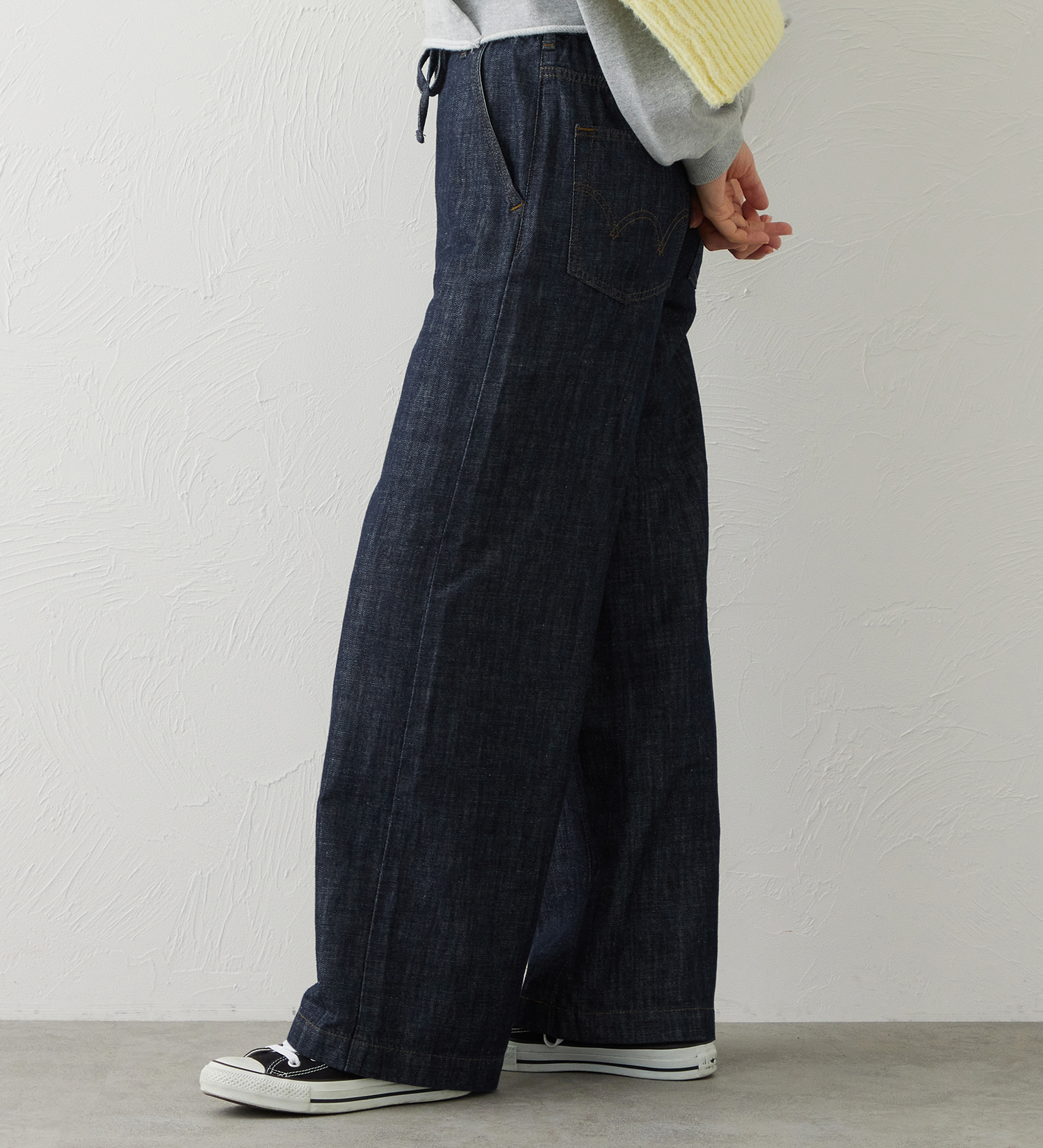 EDWIN(エドウイン)のEDWIN LADIES リネンブレンド イージーワイドデニムパンツ|パンツ/デニム / ジーンズパンツ/レディース|インディゴブルー