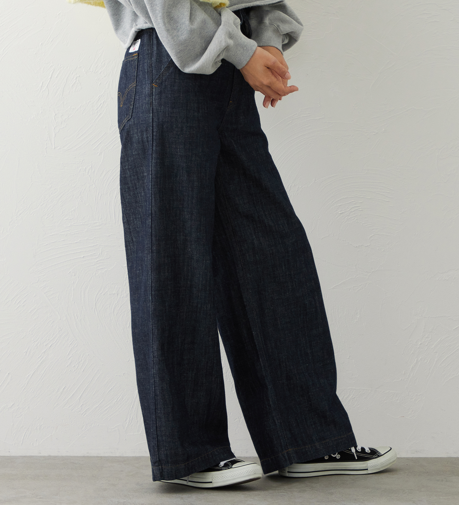 EDWIN(エドウイン)のEDWIN LADIES リネンブレンド イージーワイドデニムパンツ|パンツ/デニム / ジーンズパンツ/レディース|インディゴブルー