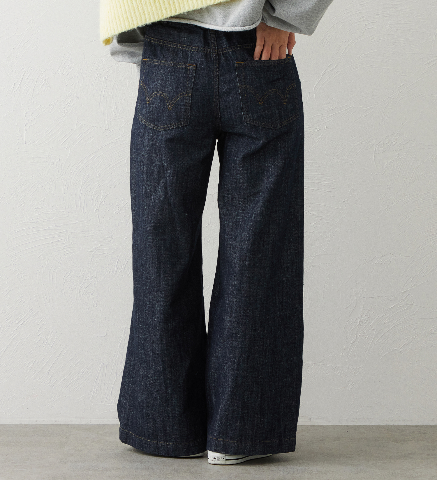 EDWIN(エドウイン)のEDWIN LADIES リネンブレンド イージーワイドデニムパンツ|パンツ/デニム / ジーンズパンツ/レディース|インディゴブルー