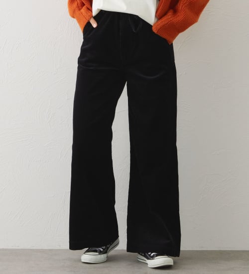 EDWIN(エドウイン)のEDWIN LADIES ノンストレッチ コーデュロイ イージーワイドパンツ|パンツ/パンツ/レディース|ブラック