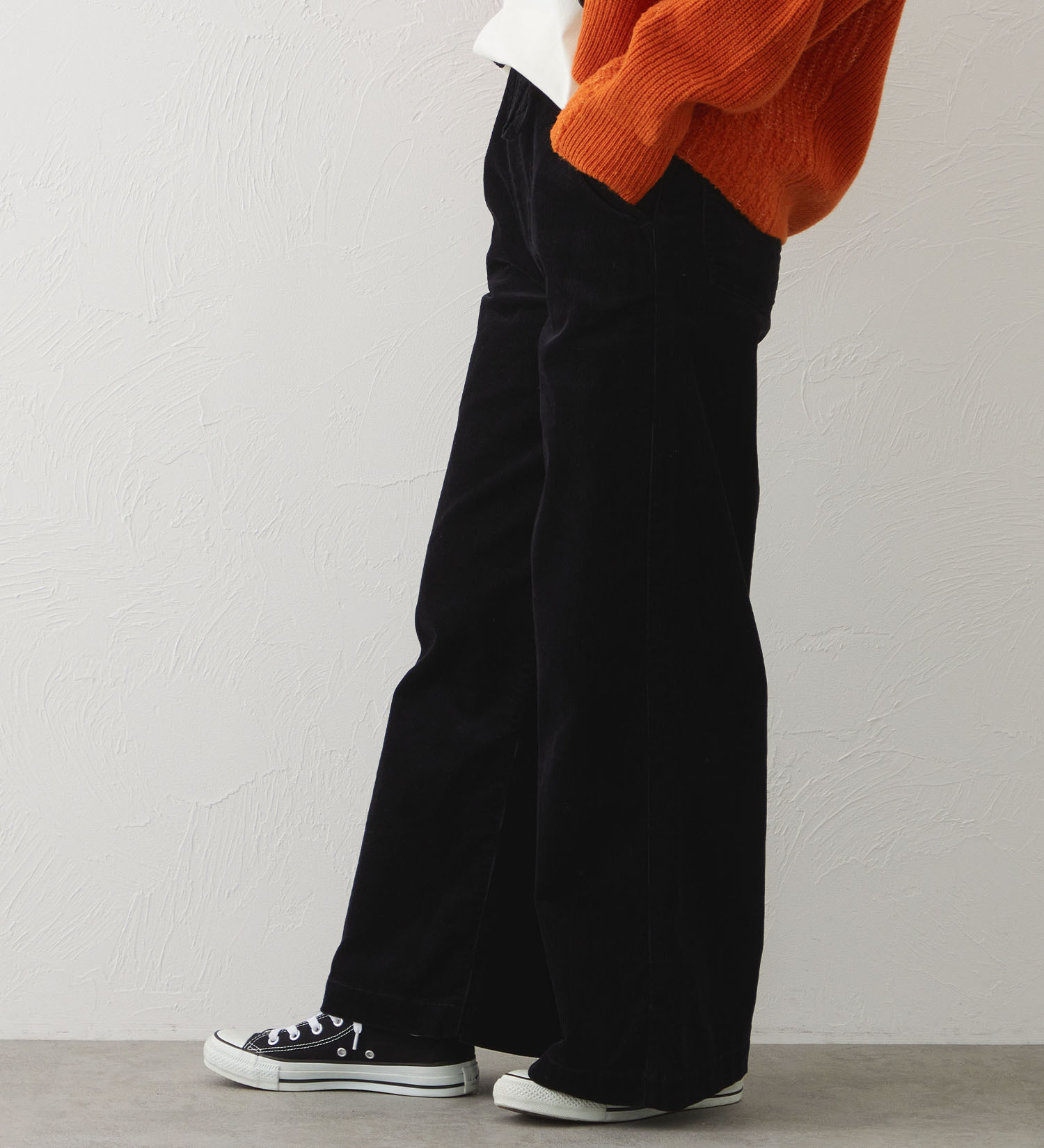 EDWIN(エドウイン)のEDWIN LADIES ノンストレッチ コーデュロイ イージーワイドパンツ|パンツ/パンツ/レディース|ブラック