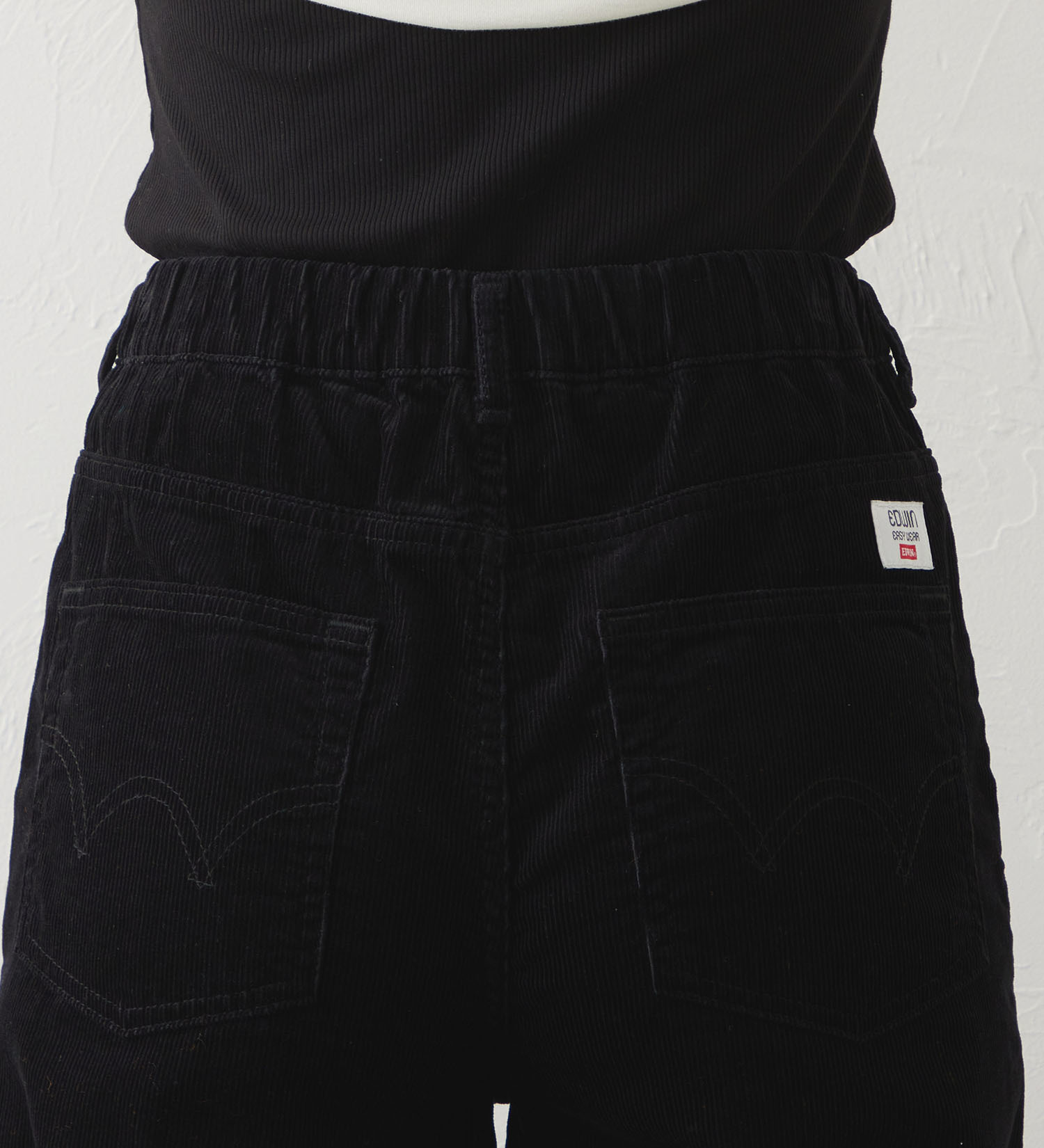 EDWIN(エドウイン)のEDWIN LADIES ノンストレッチ コーデュロイ イージーワイドパンツ|パンツ/パンツ/レディース|ブラック
