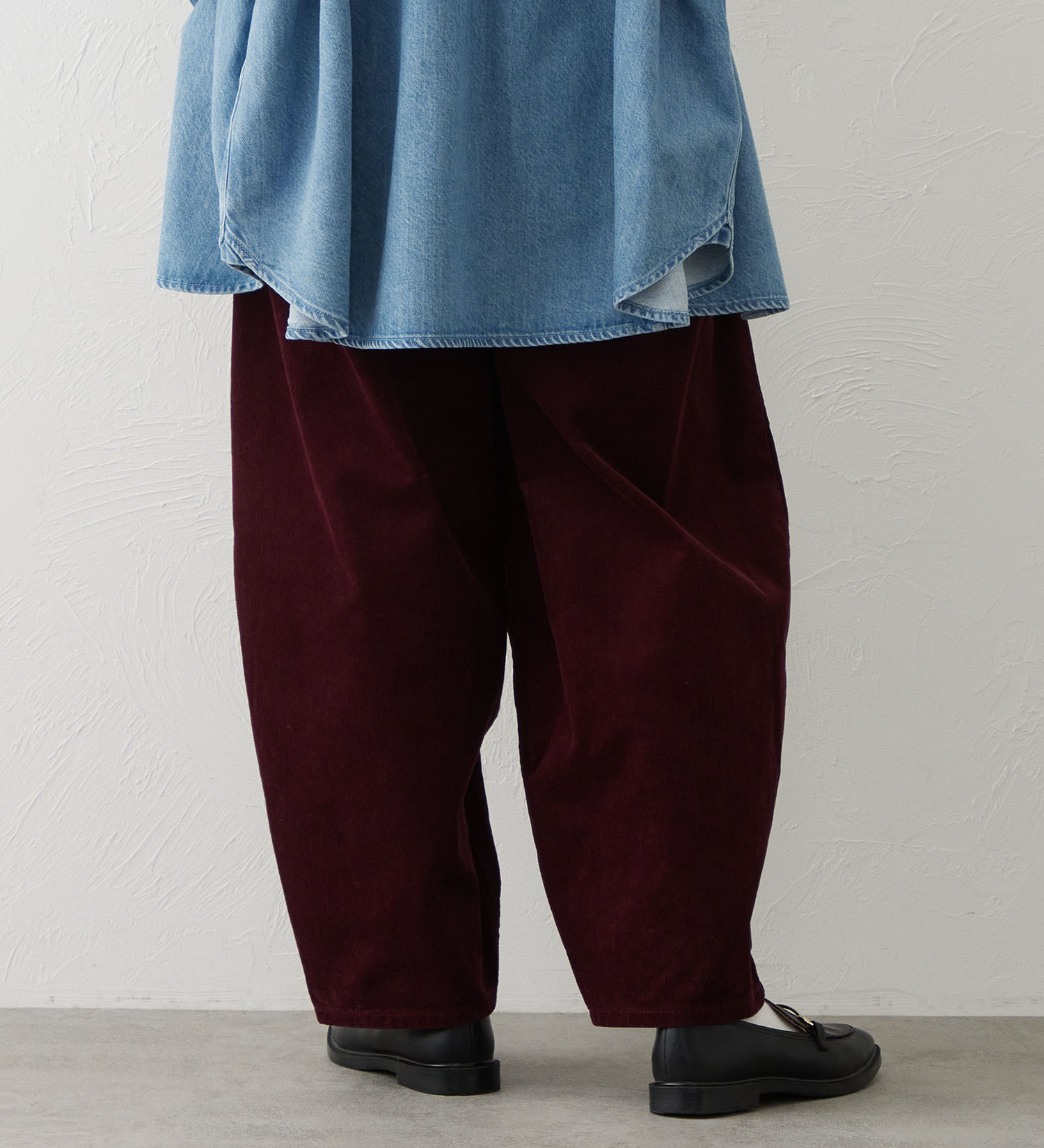 EDWIN(エドウイン)のEDWIN LADIES ノンストレッチ コーデュロイ イージーサーカスワイドパンツ|パンツ/パンツ/レディース|バーガンディー