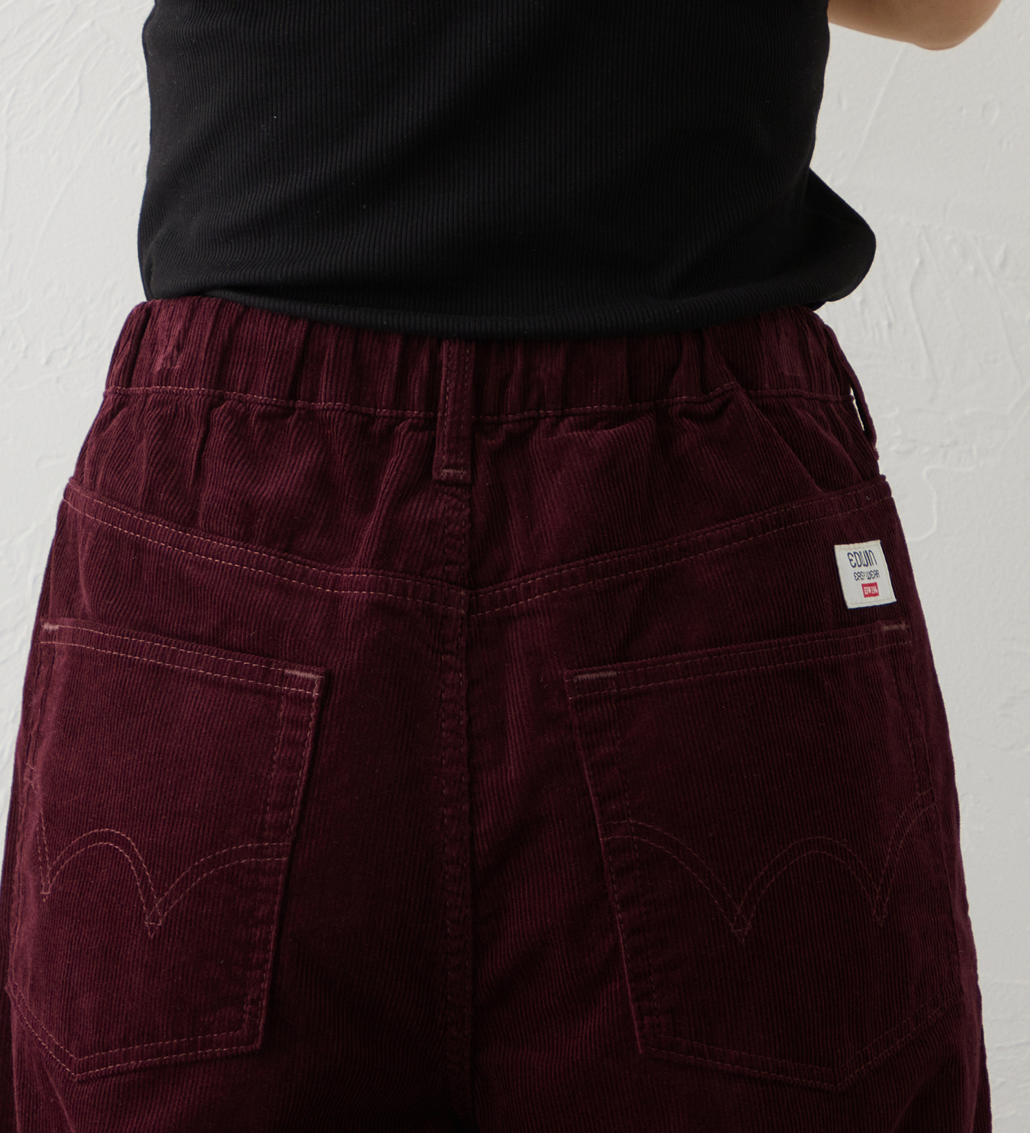 EDWIN(エドウイン)のEDWIN LADIES ノンストレッチ コーデュロイ イージーサーカスワイドパンツ|パンツ/パンツ/レディース|バーガンディー