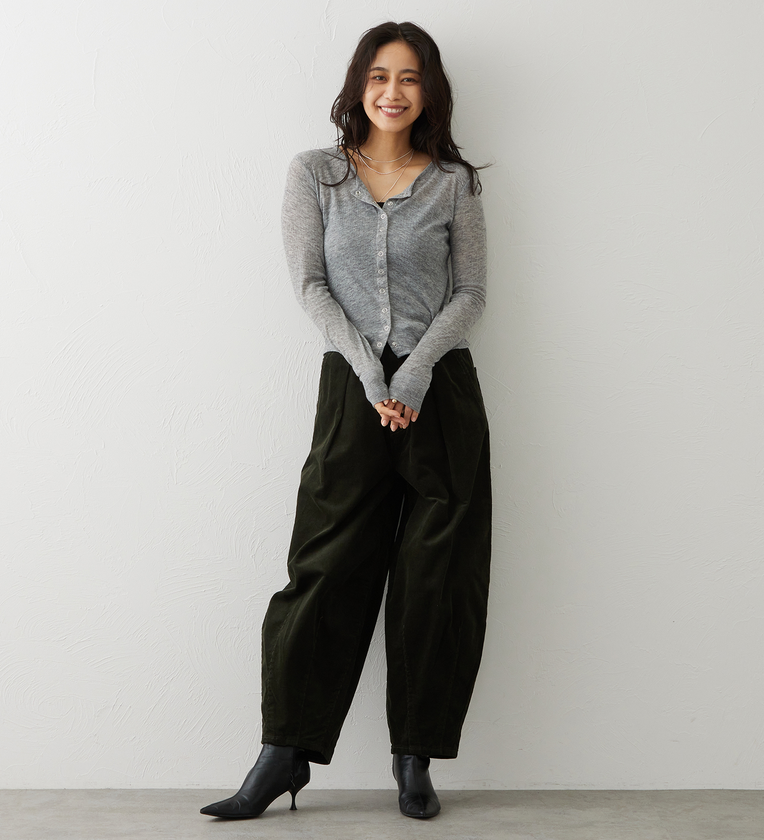 EDWIN(エドウイン)のEDWIN LADIES ノンストレッチ コーデュロイ イージーサーカスワイドパンツ|パンツ/パンツ/レディース|オリーブ