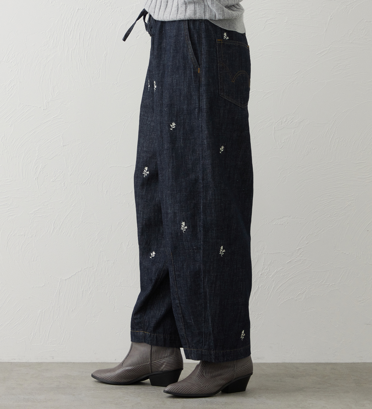 EDWIN(エドウイン)のEDWIN LADIES リネンブレンド イージーサーカスワイドデニムパンツ|パンツ/パンツ/レディース|ブルー系その他