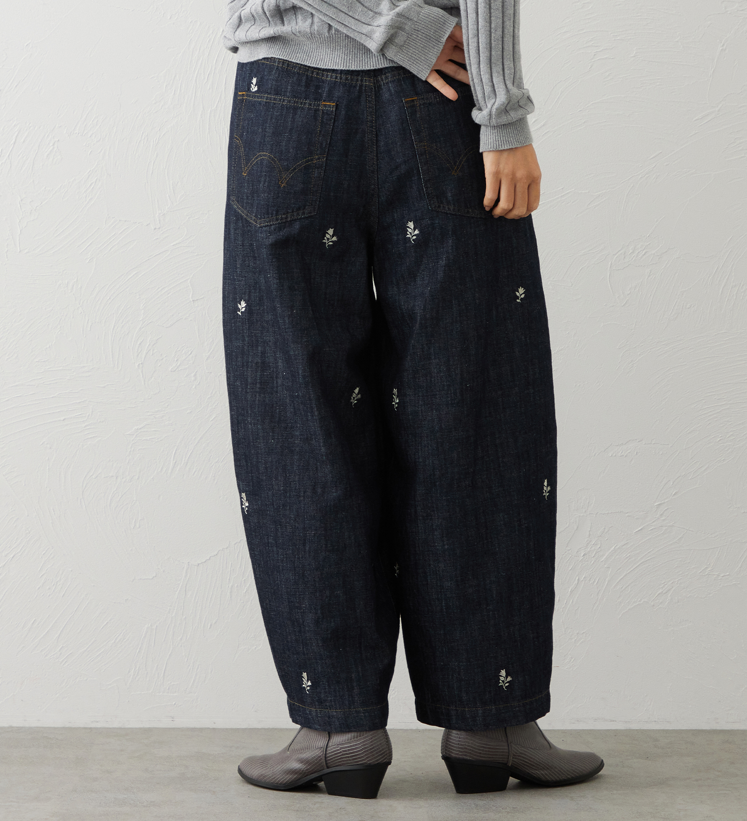 EDWIN(エドウイン)のEDWIN LADIES リネンブレンド イージーサーカスワイドデニムパンツ|パンツ/パンツ/レディース|ブルー系その他