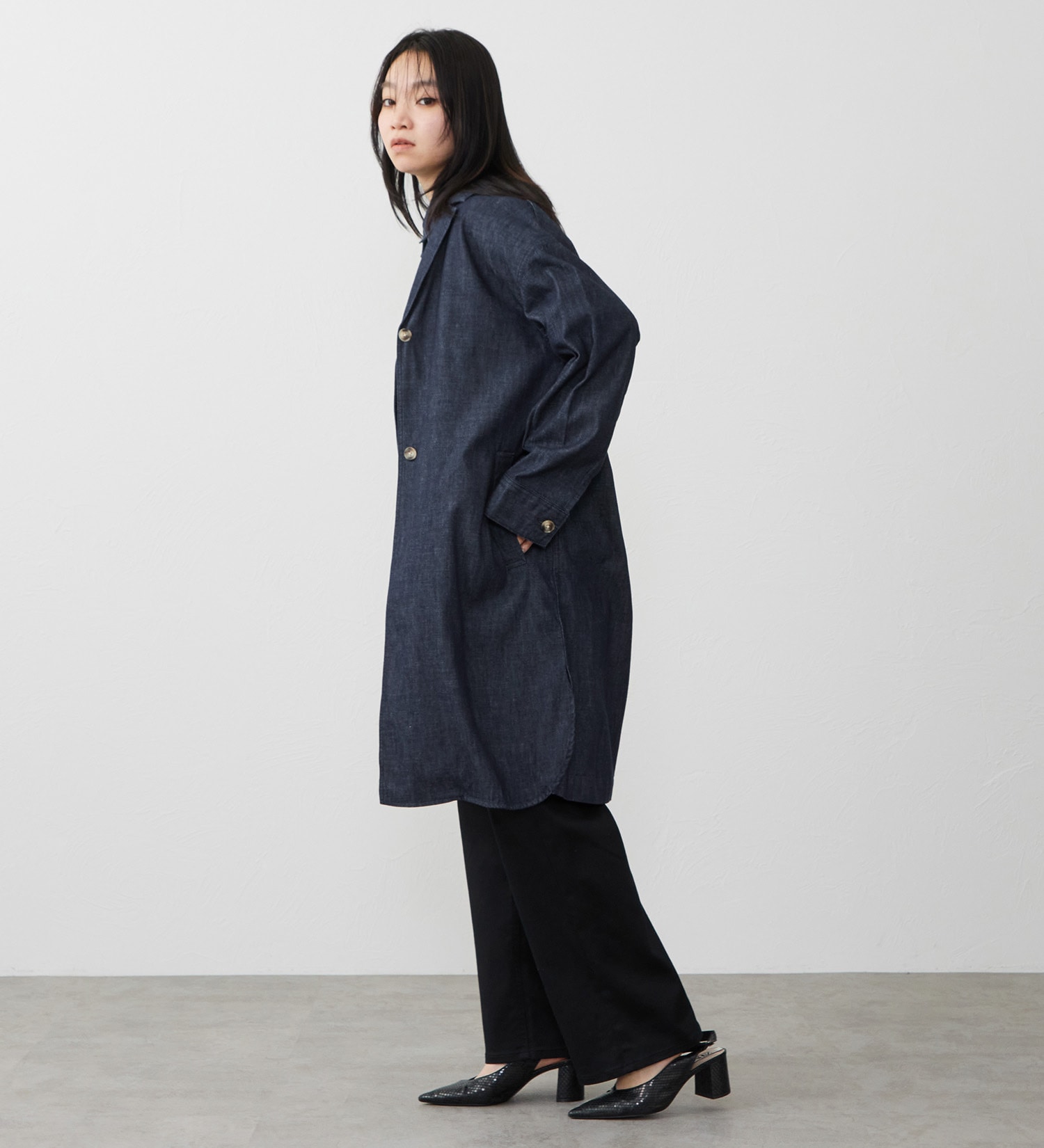 EDWIN(エドウイン)の【試着対象】デニムシャツコート|ジャケット/アウター/コート/レディース|インディゴブルー