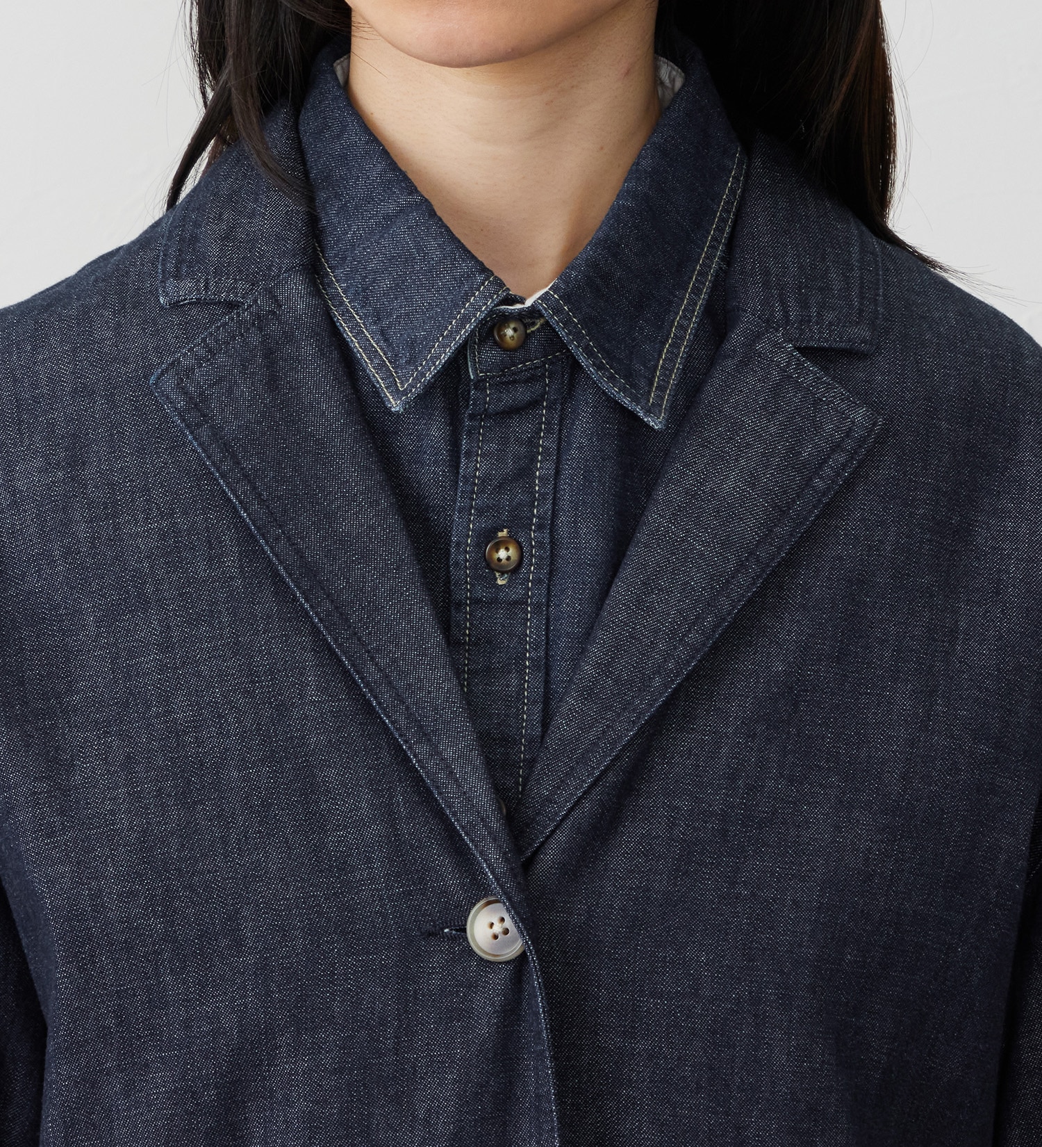 EDWIN(エドウイン)の【試着対象】デニムシャツコート|ジャケット/アウター/コート/レディース|インディゴブルー