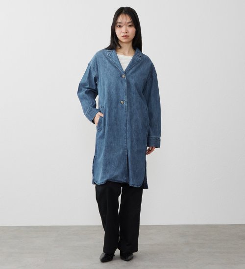 EDWIN(エドウイン)の【試着対象】デニムシャツコート|ジャケット/アウター/コート/レディース|中色ブルー