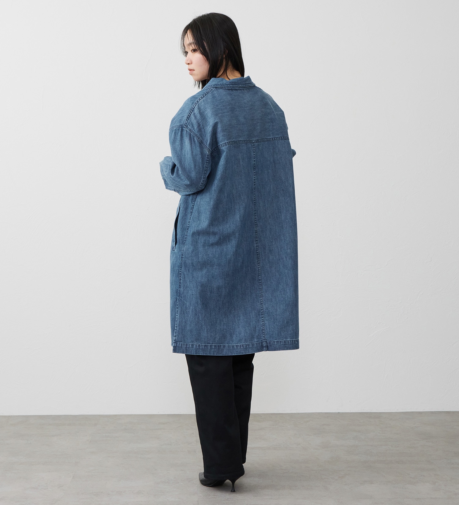 EDWIN(エドウイン)の【試着対象】デニムシャツコート|ジャケット/アウター/コート/レディース|中色ブルー